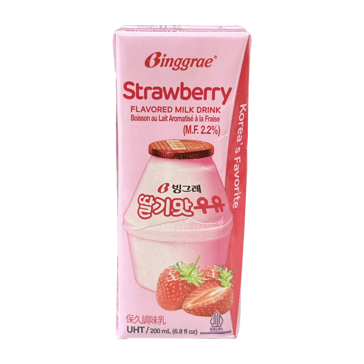 Binggrae Strawberry Flavored Milk Drink 200ml