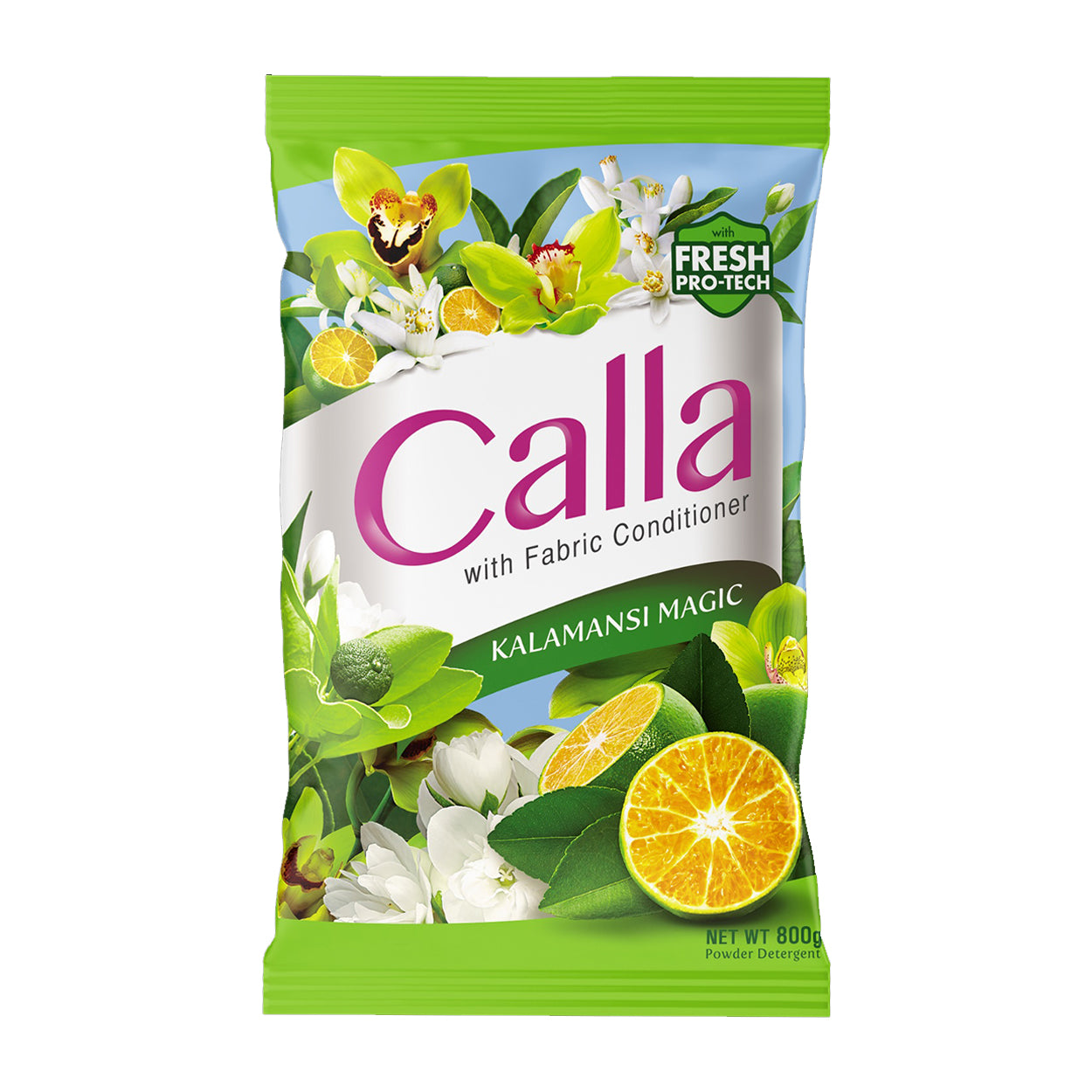 Calla Detergent Powder with FabricConditioner KalamansiMagic 800g