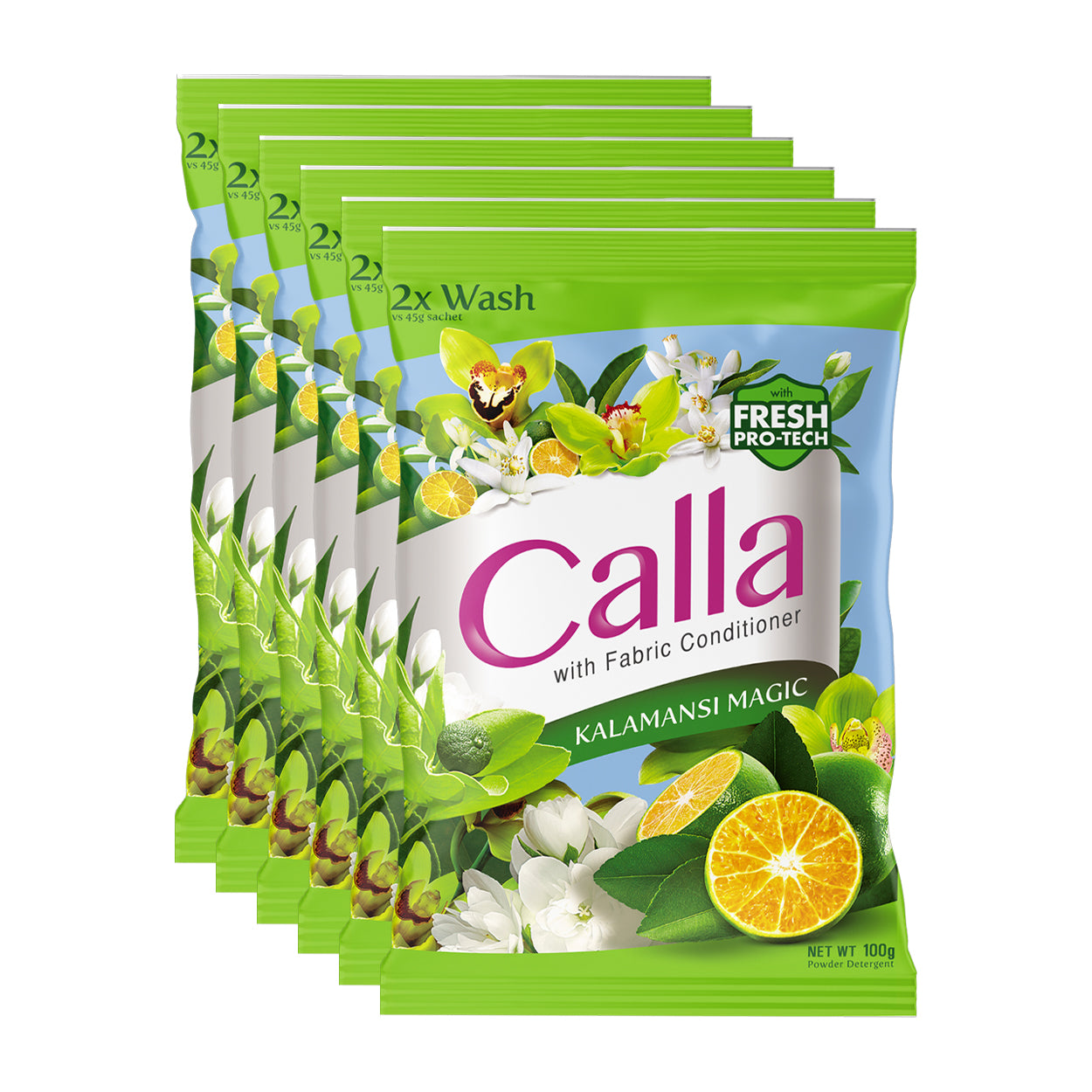 Calla Detergent Powder withFabricConditioner KalamansiMagic6x100g