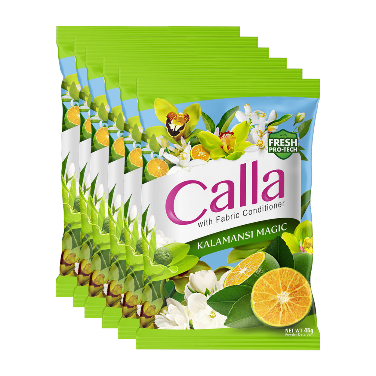 Calla Detergent Powder with FabricConditioner KalamansiMagic6x45g