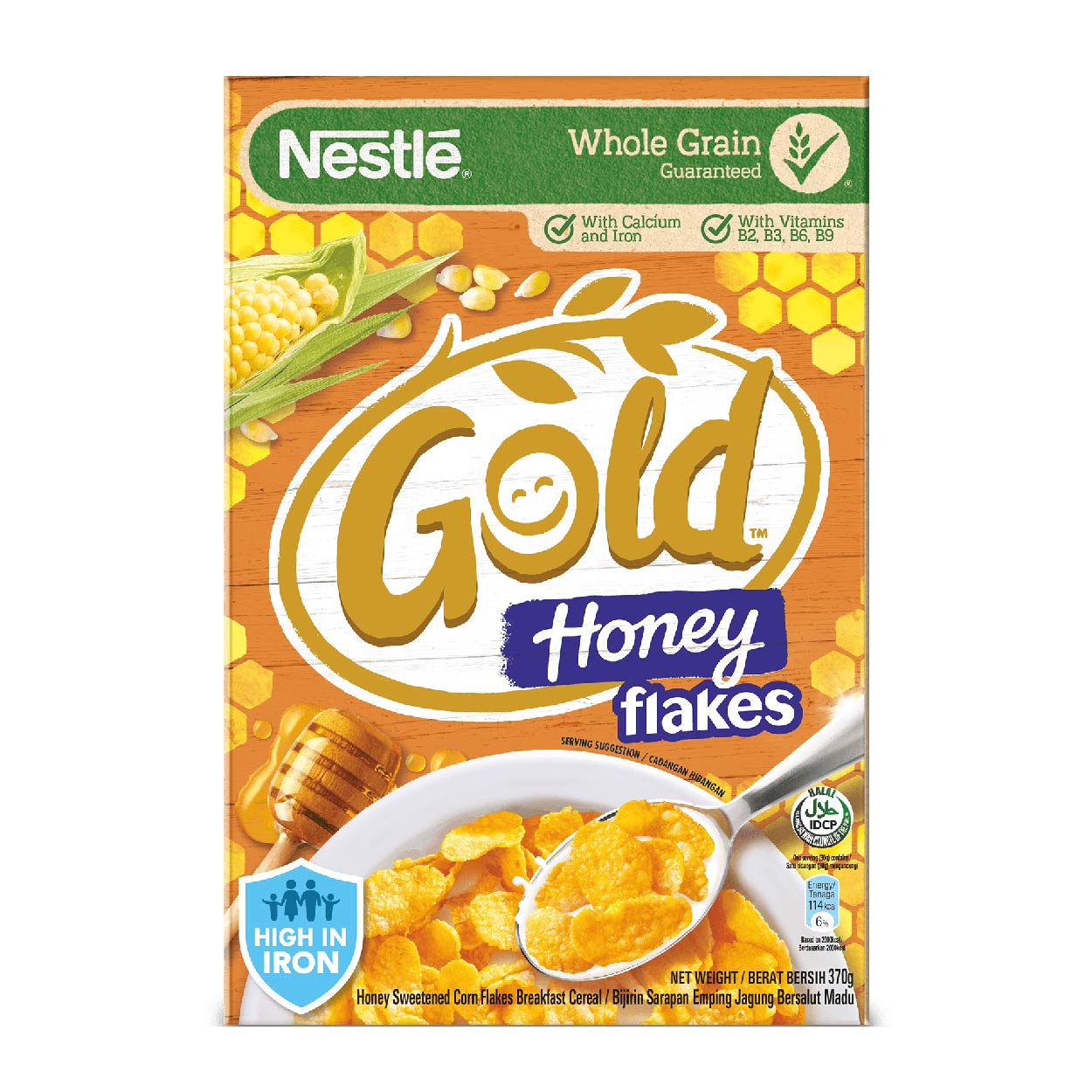 Nestle Gold Honey Flakes Cereal 370g