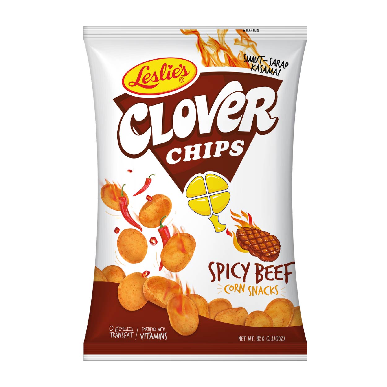 Clover Chips Corn Snacks Spicy Beef 85g