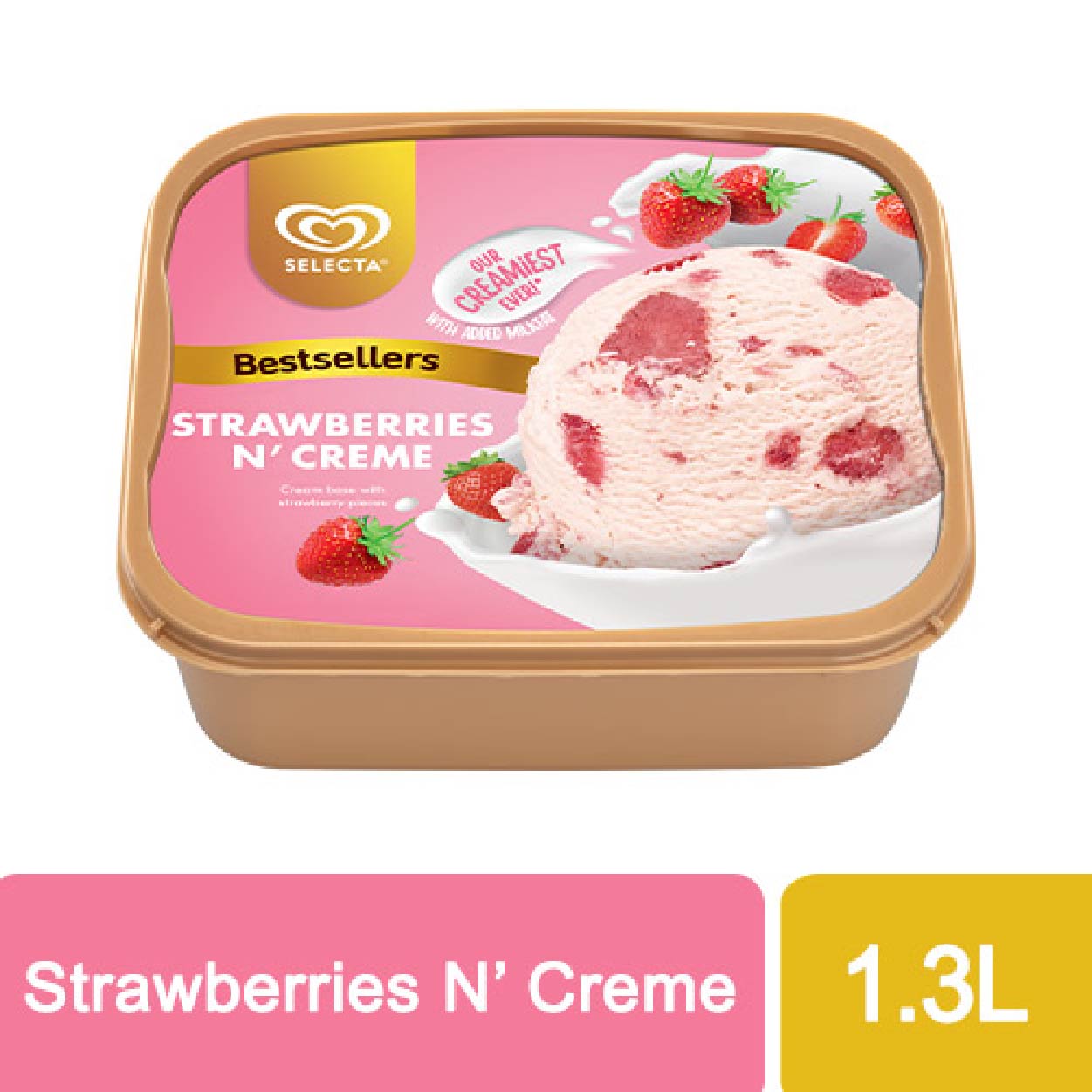 Selecta Strawberries N' Creme Ice Cream 1.3L