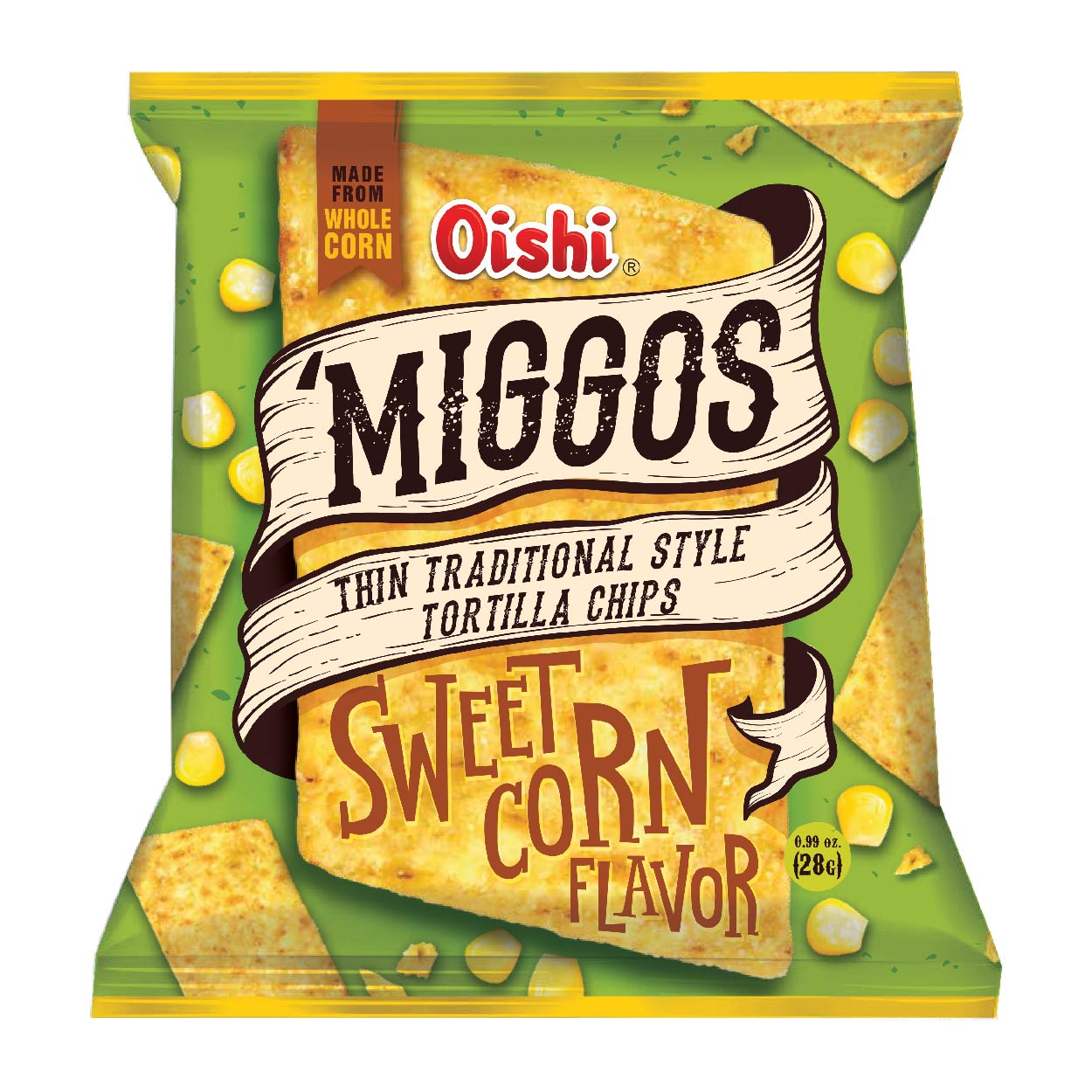 Oishi 'Miggos Tortilla Chips Sweet Corn 28g