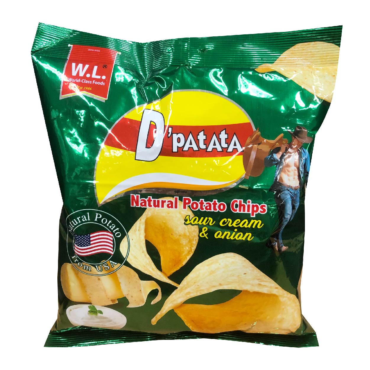 WL D Patata Natural Potato Chips Sour Cream & Onion 60g