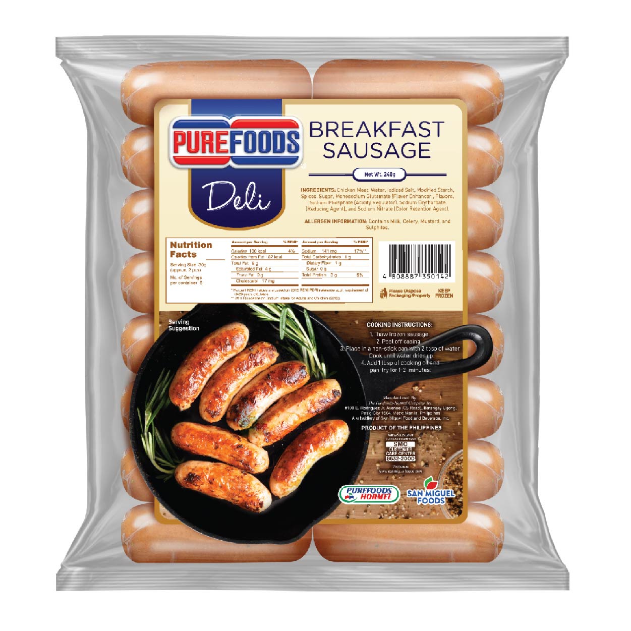 Purefoods Deli Breakfast Sausage 240g