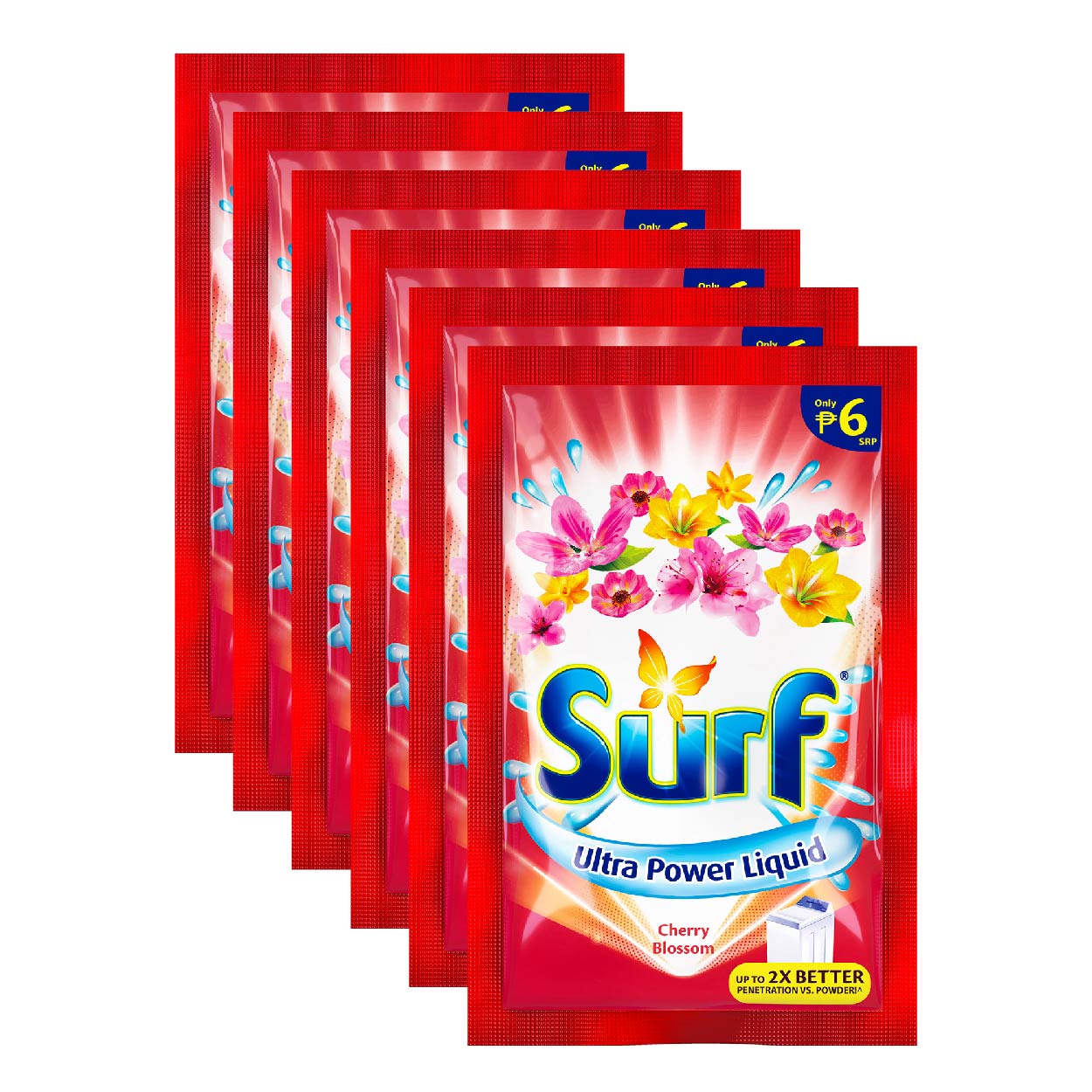 Surf Ultra Power Liquid Detergent Cherry Blossom 6x64ml