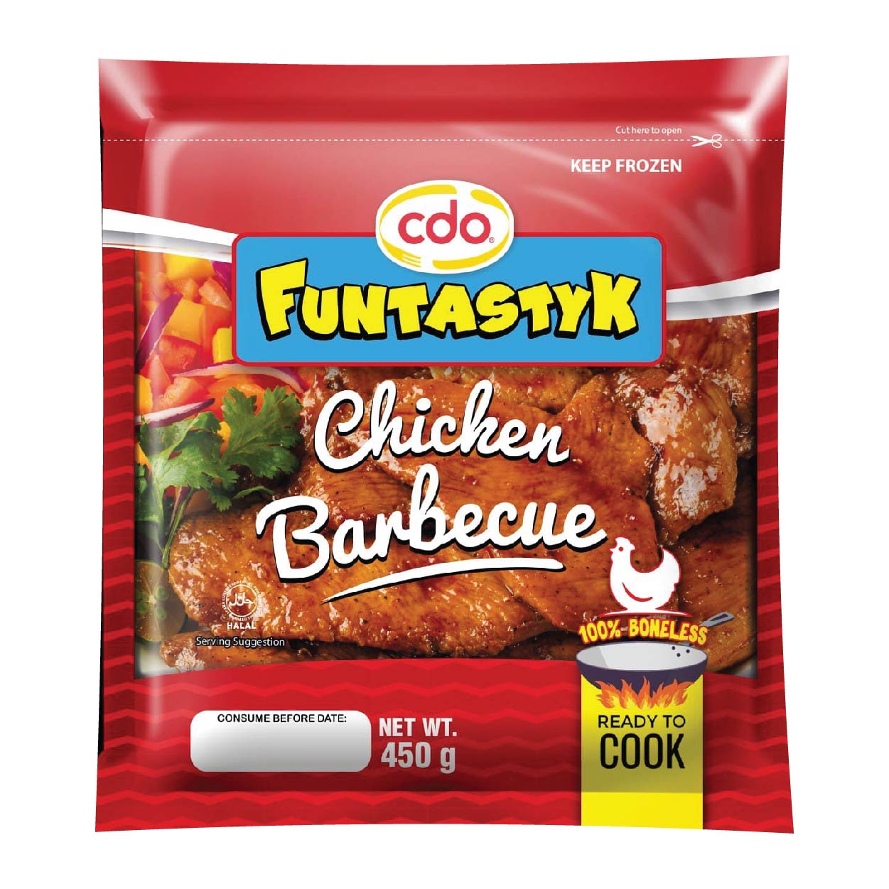 CDO Funtastyk Chicken Barbeque Boneless Ready to Cook 450g