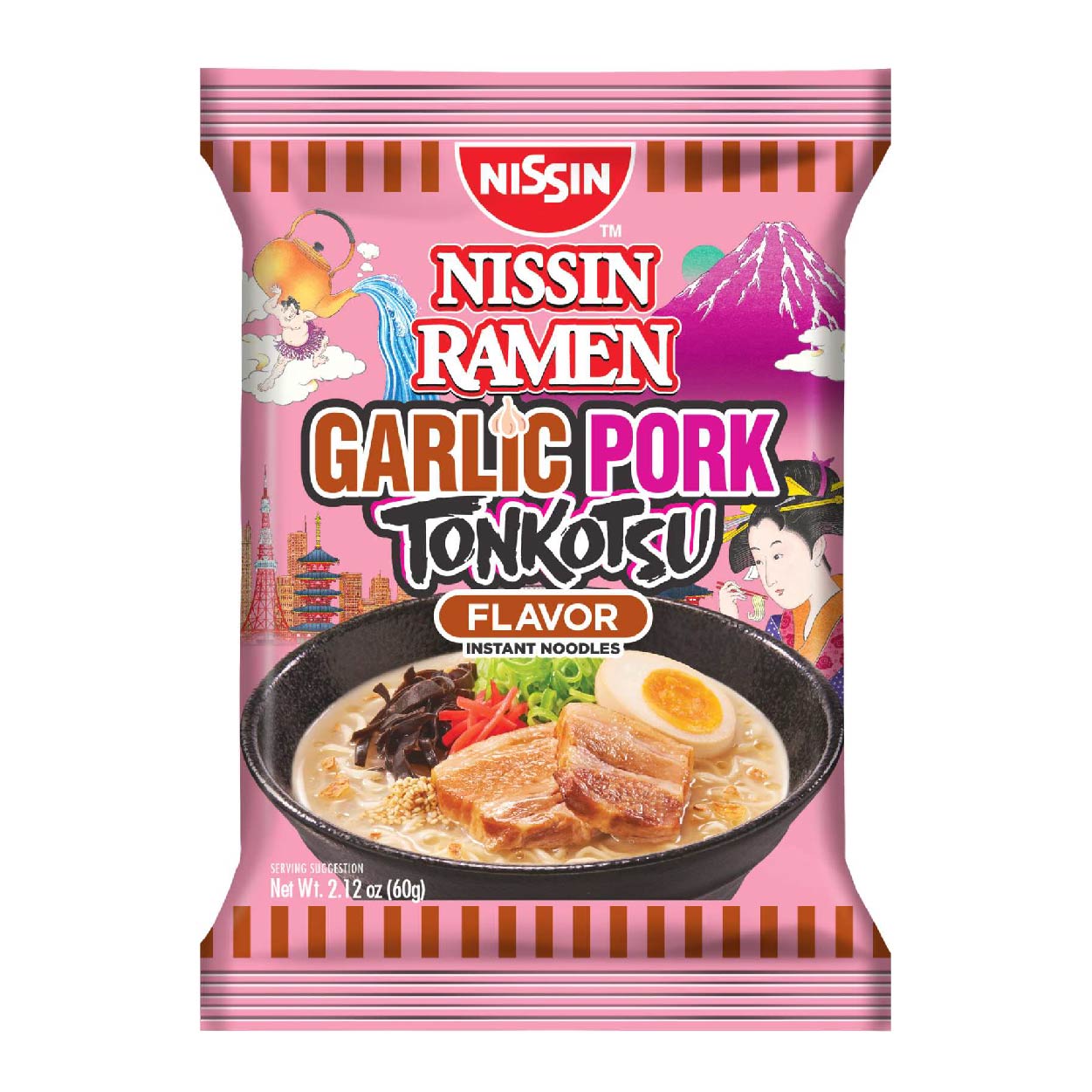 Nissin Ramen Instant Noodle Garlic Pork Tonkotsu 60g