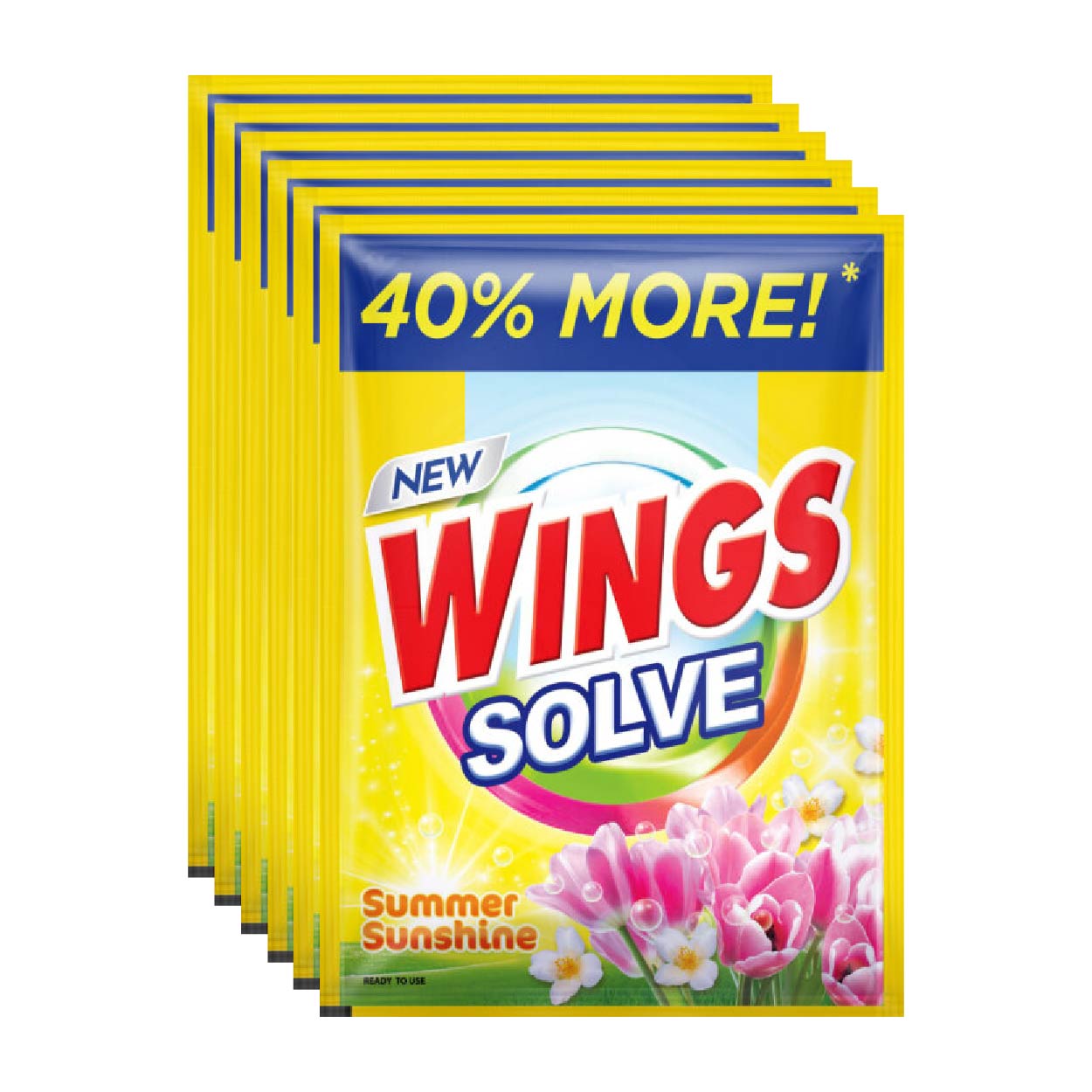 Wings Solve Detergent Powder Summer Sunshine 6x70g