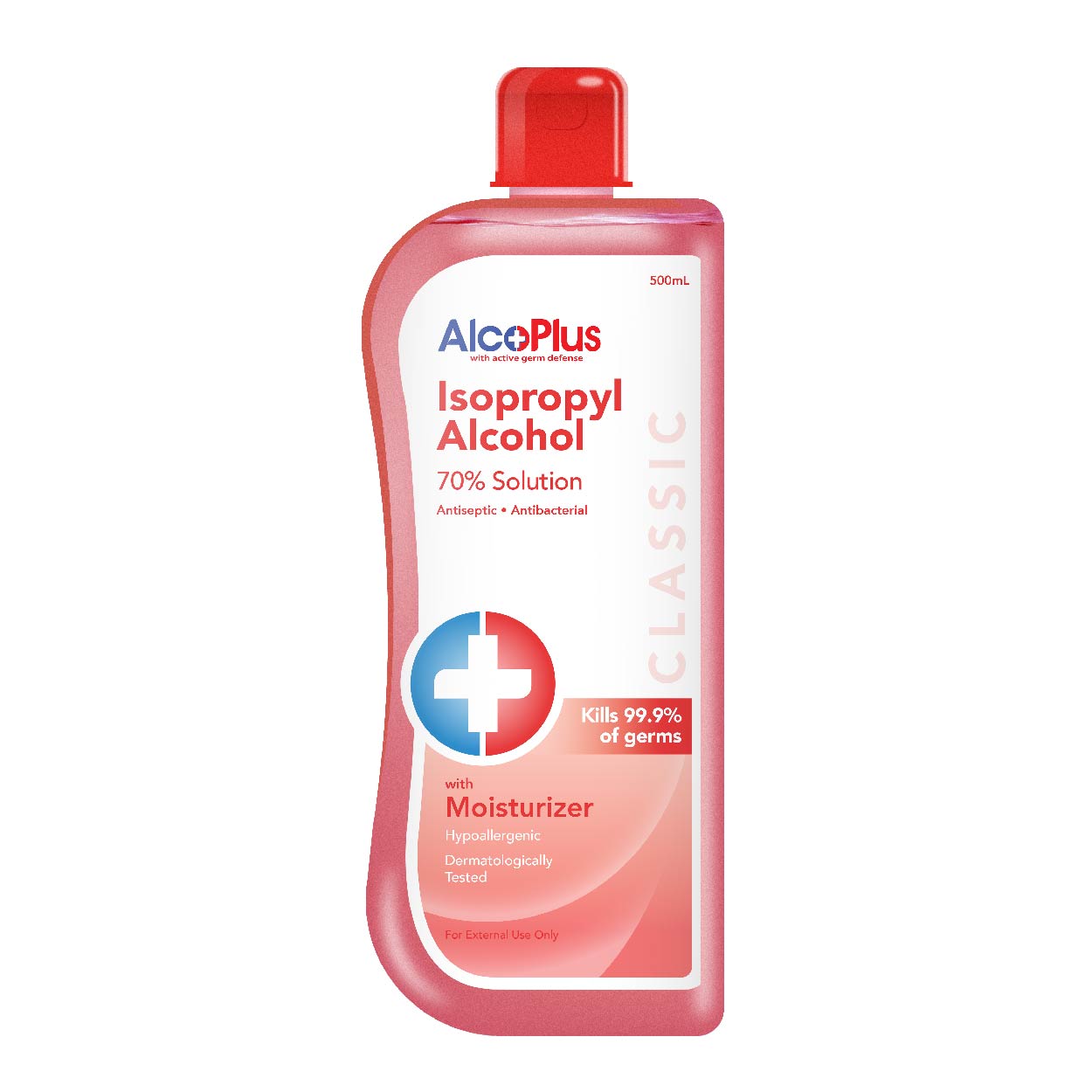 AlcoPlus 70% Isopropyl Alcohol with Moisturizer 500ml