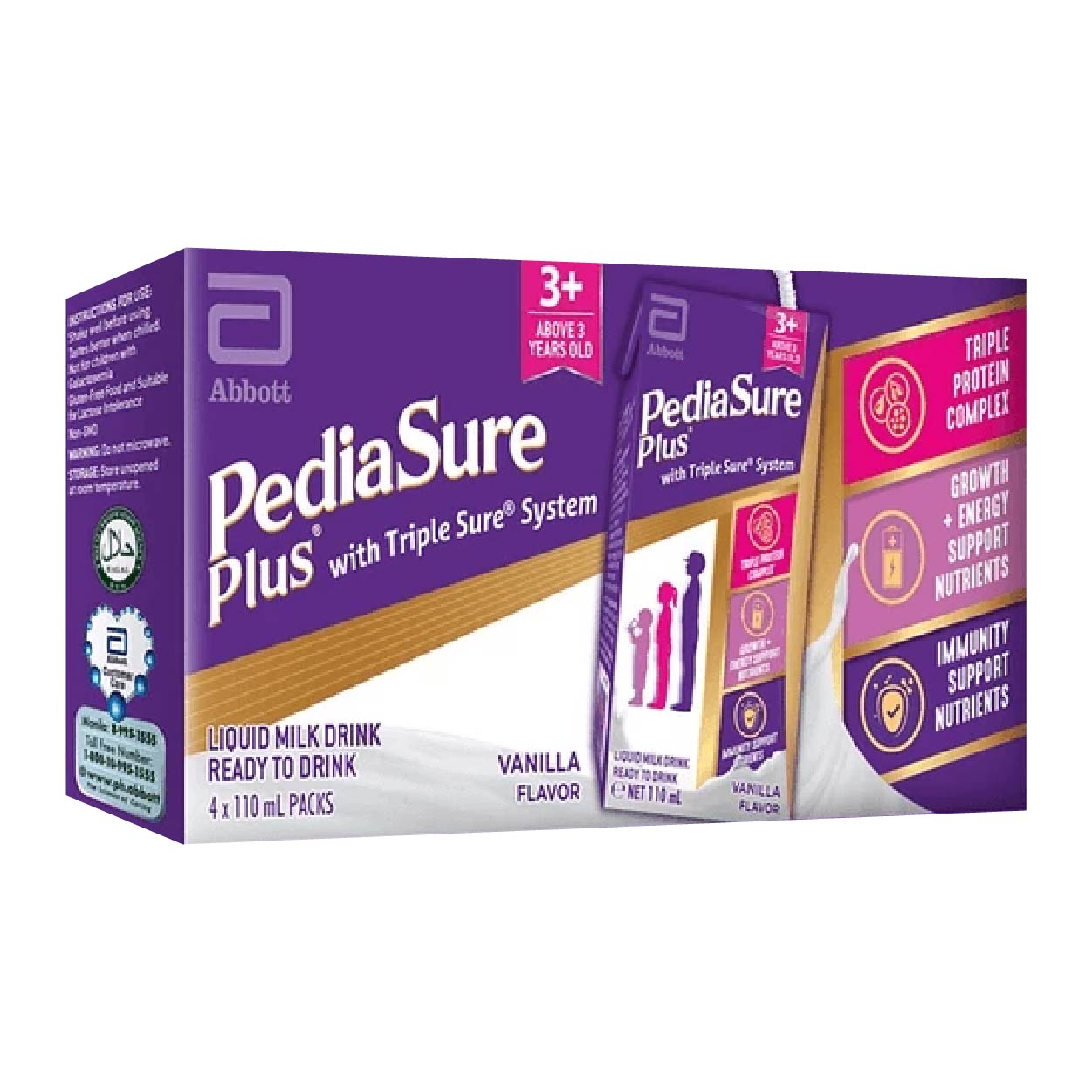 PediaSure Plus 3+ Ready To Drink Milk Vanilla 4x110ml