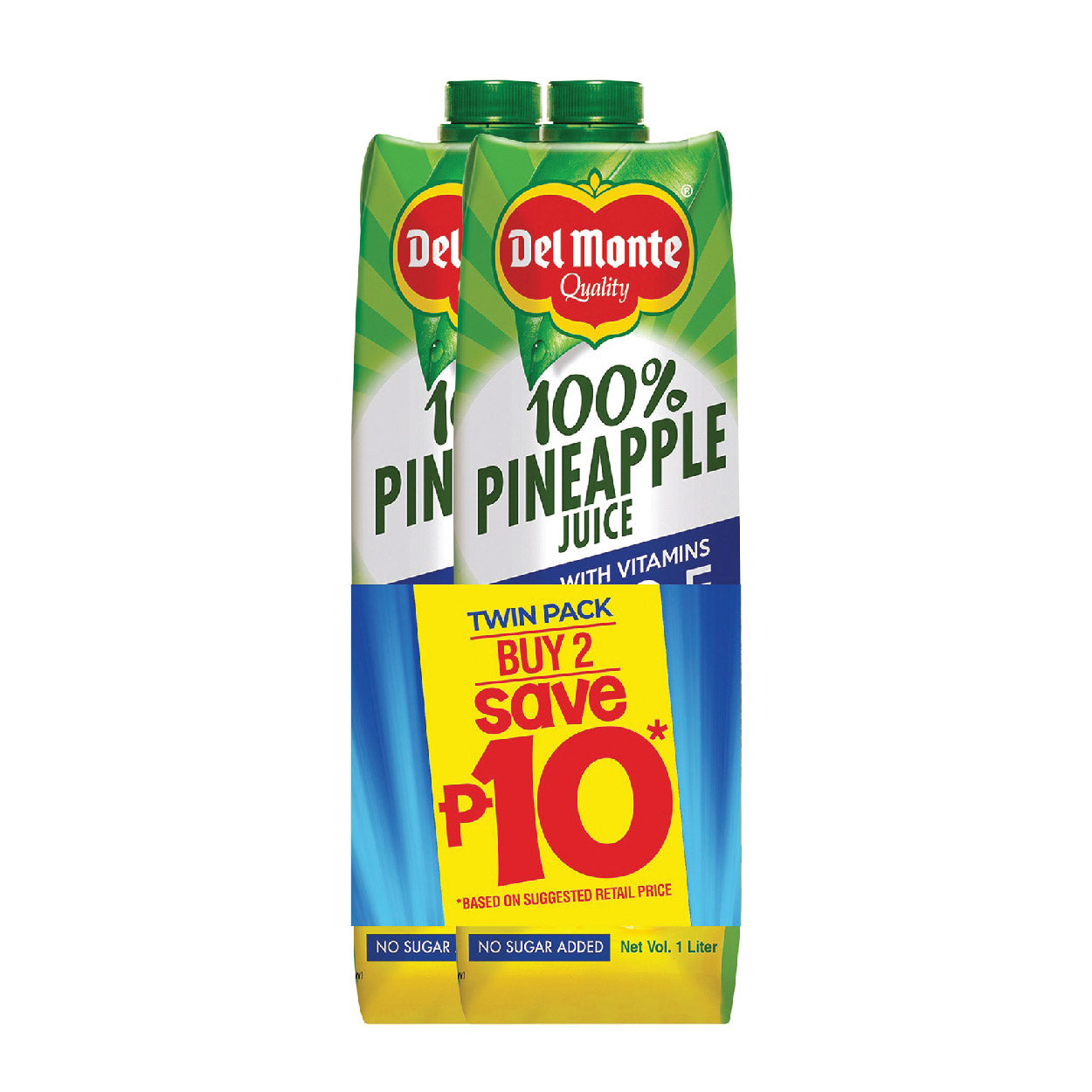 Del Monte 100% Pineapple Juice Drink with ACE 2x1L SAVE