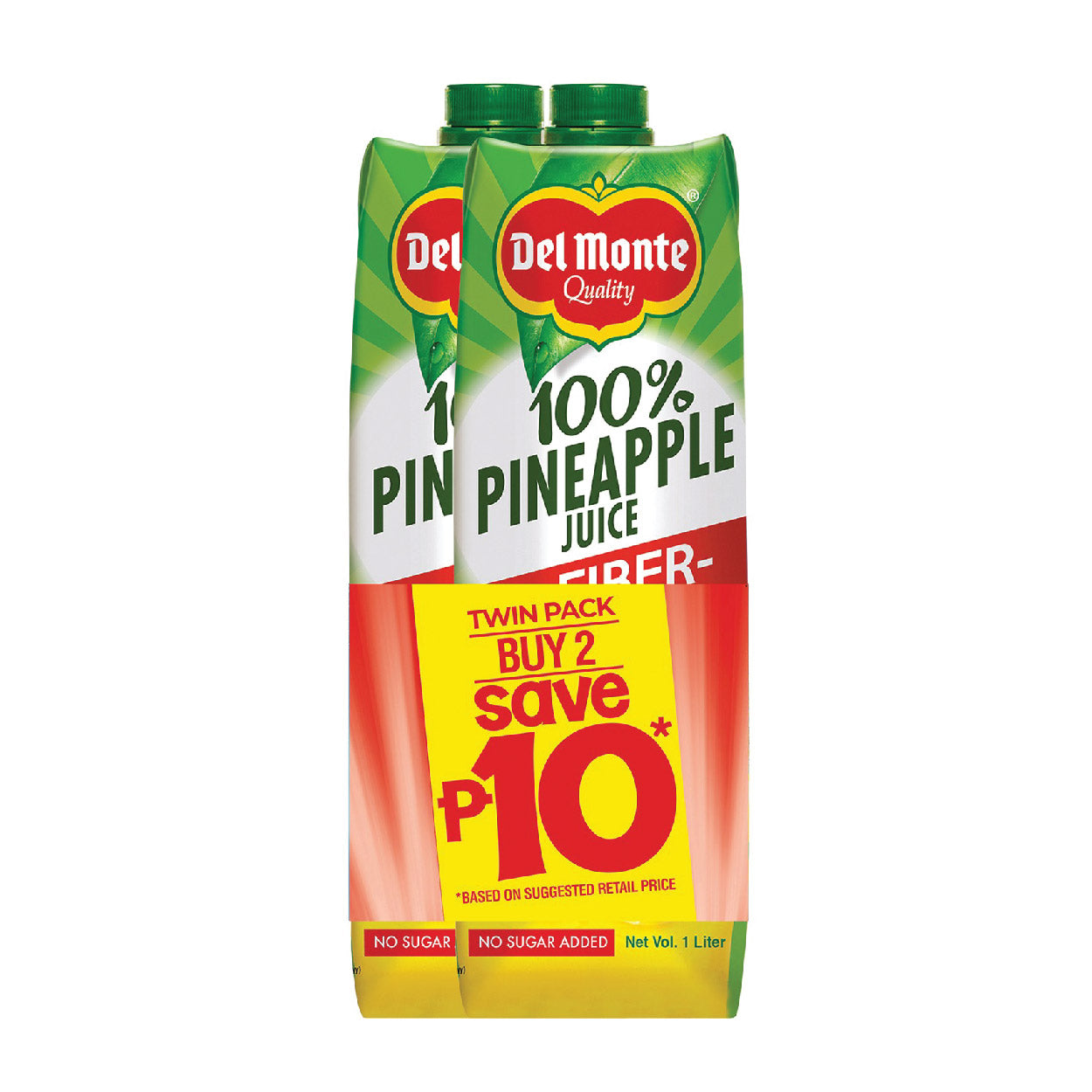 Del Monte 100% Pineapple Juice Drink Fiber-Enriched 2x1L SAVE