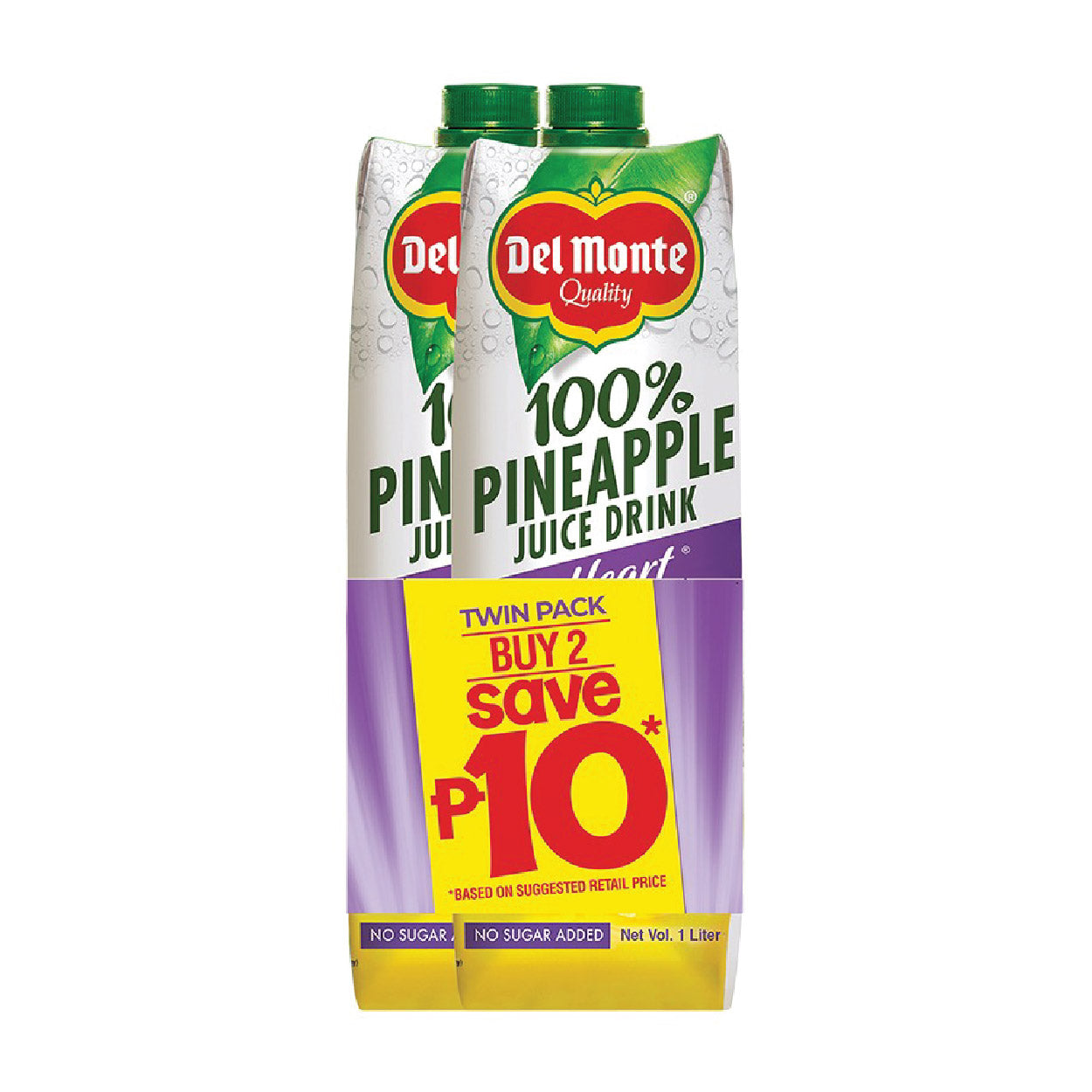 Del Monte 100% Pineapple Juice Drink Heart Smart 2x1L SAVE