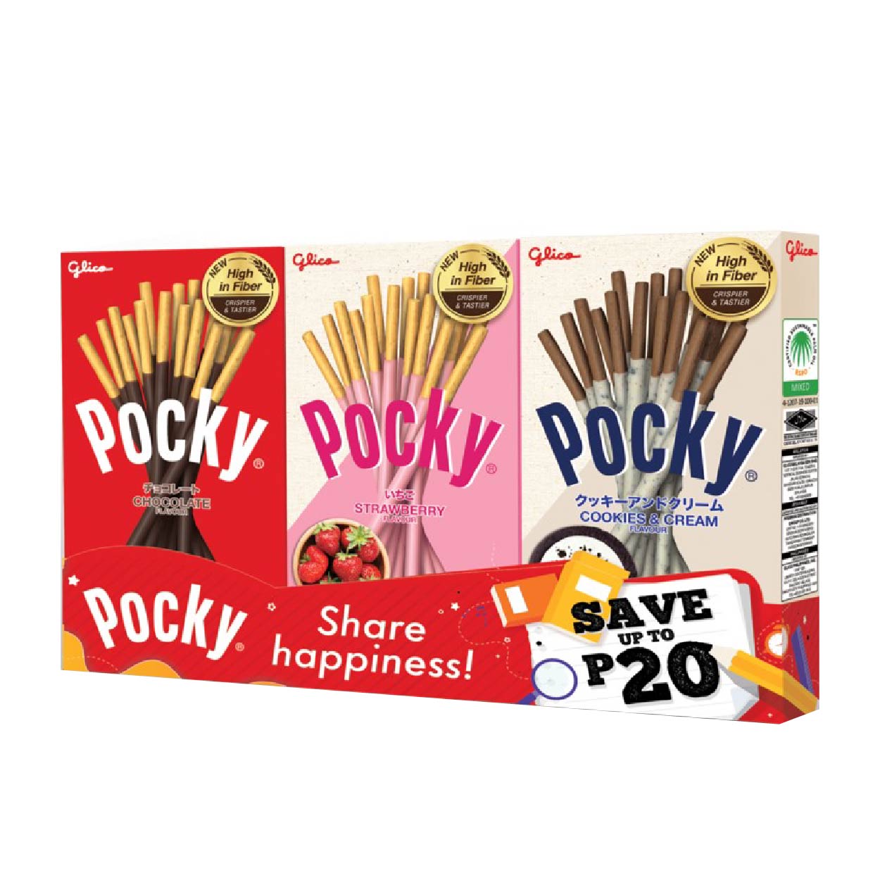 Glico Pocky Assorted Biscuit Sticks 118g SAVE