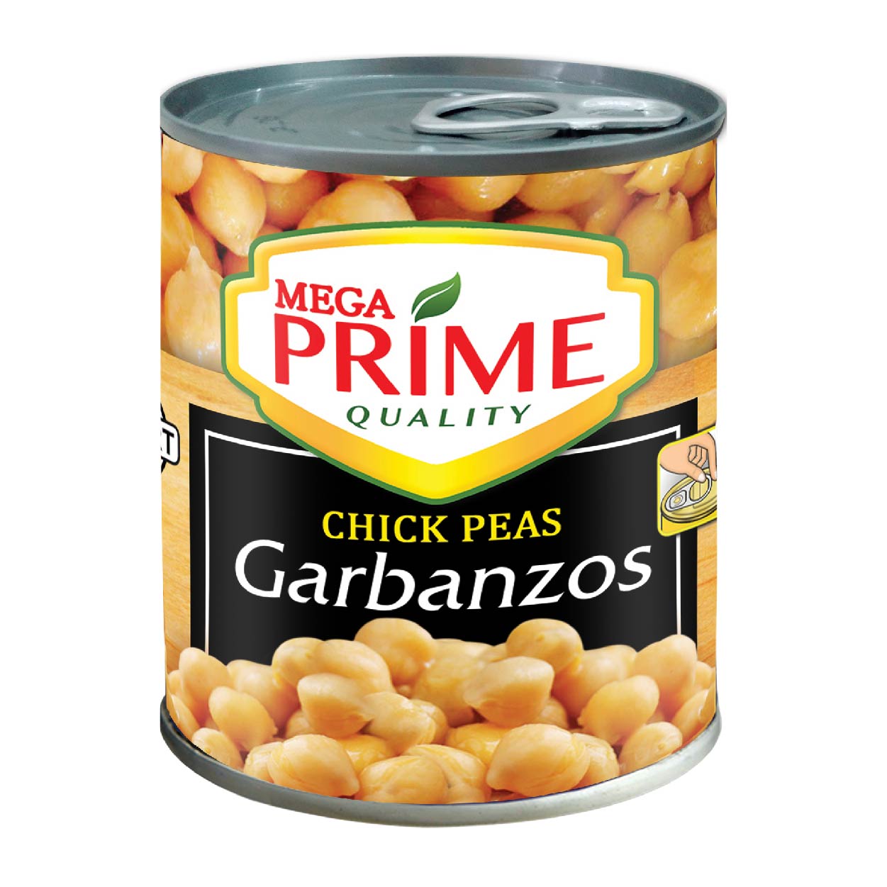 Mega Prime Chick Peas Garbanzos Easy Open Can 225g
