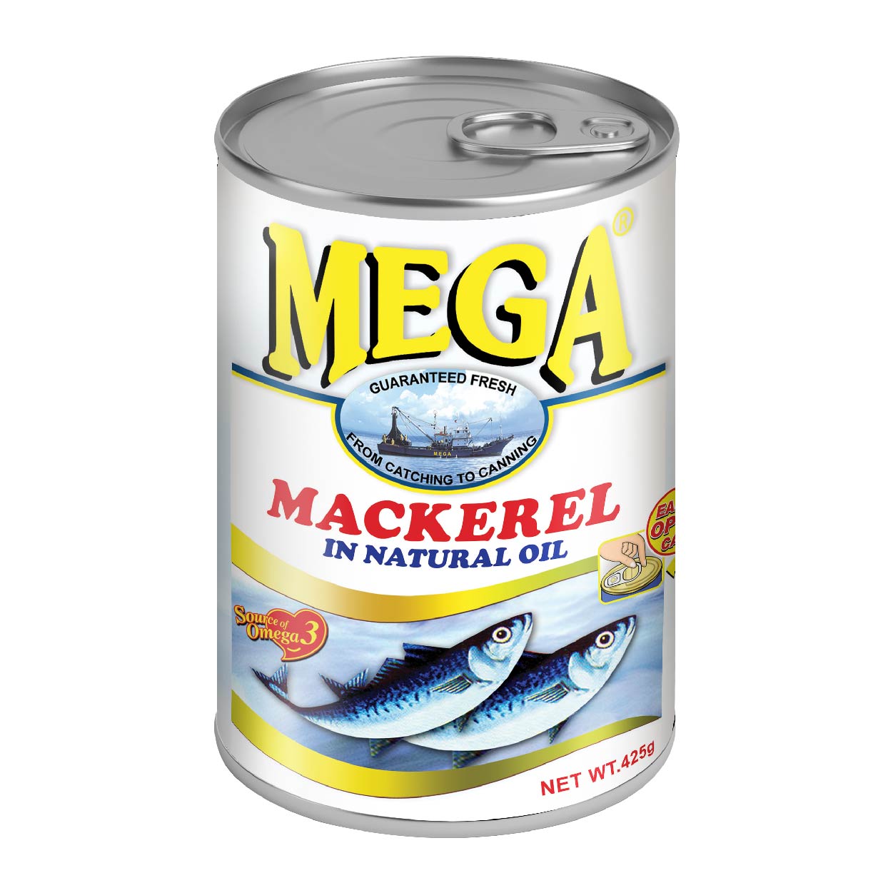 Mega Mackerel in Natural Oil Easy Open Can 425g