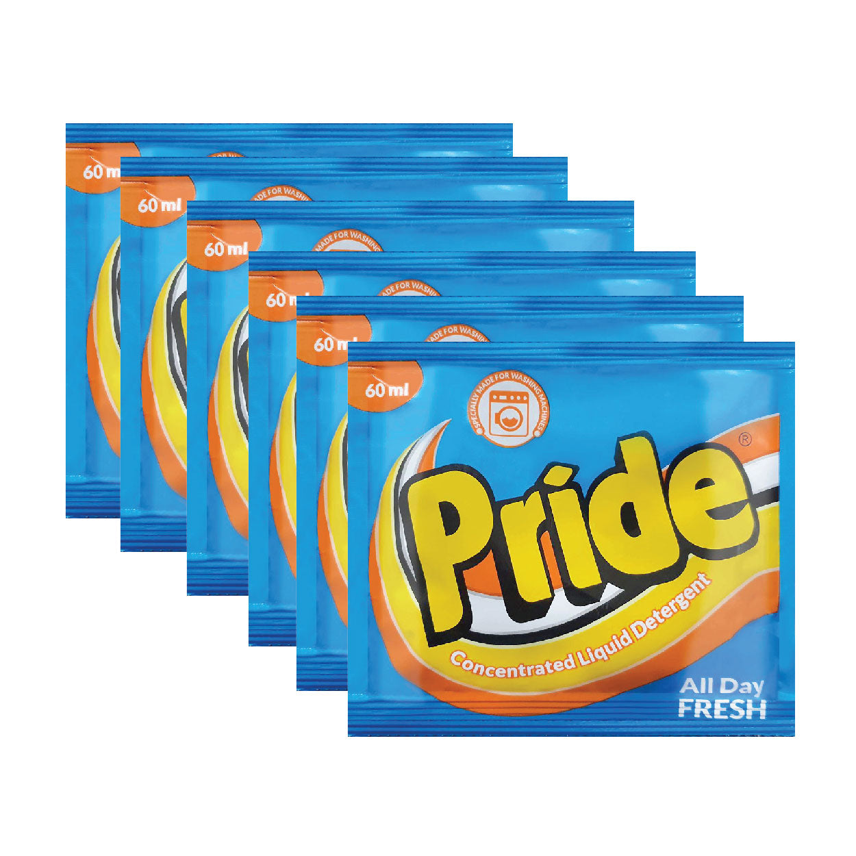 Pride Concentrated Liquid Detergent All Day Fresh 6x60ml