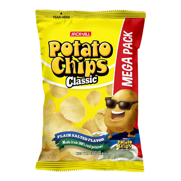 J&J Potato Chips Classic Plain Salted 130g