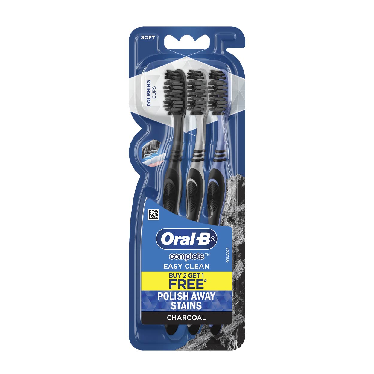 Oral B Toothbrush Complete Easy Clean Charcoal Soft 2 + 1 Free