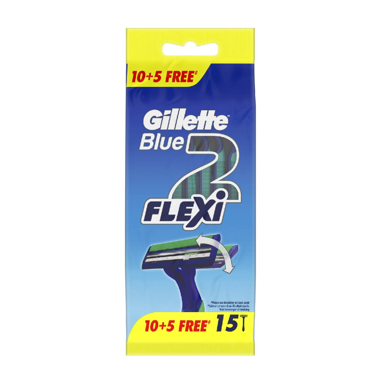 Gillette Razor Blue 2 Flexi 10+5 Free