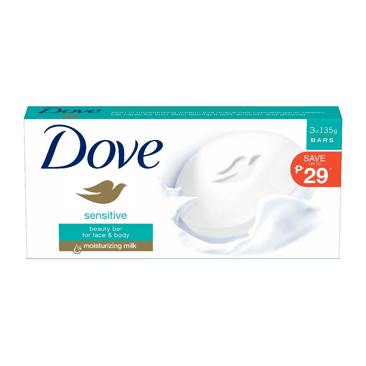 Dove Bar Soap Sensitive Skin Triples 3x135g
