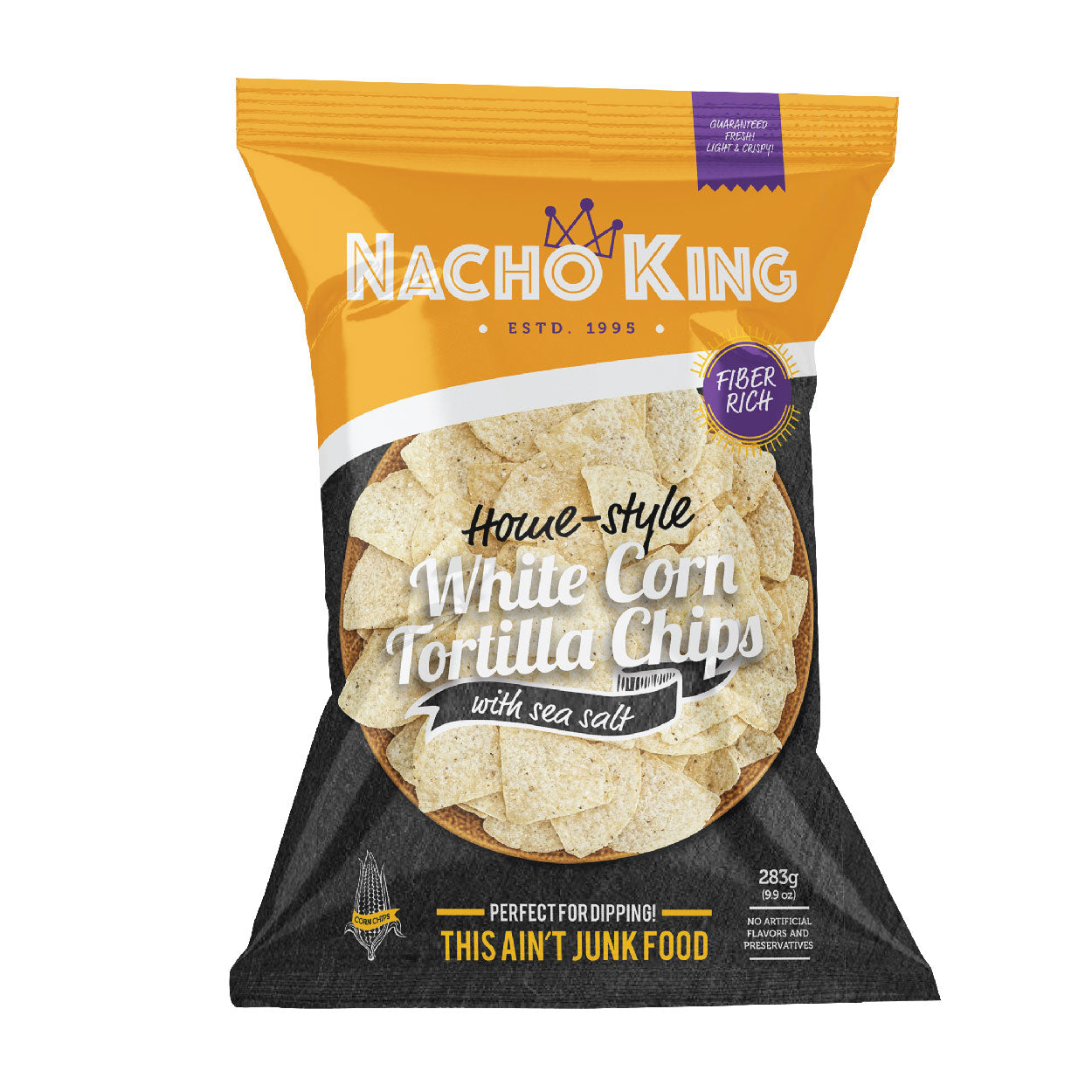 Nacho King Homestyle White Corn Tortilla Chips with Sea Salt 283g