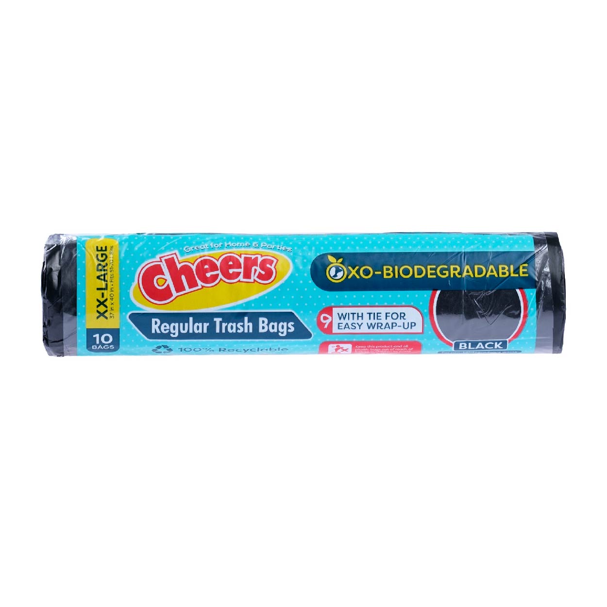 Cheers Oxo-Biodegradable Trash Bags Black XXL 10s