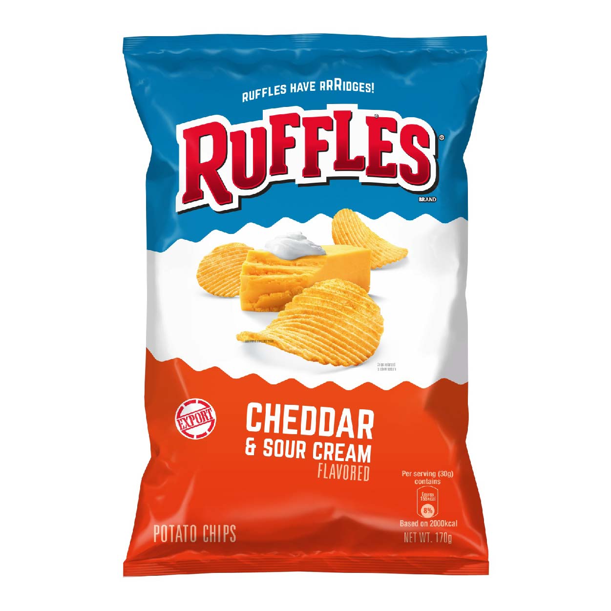 Ruffles Cheddar & Sour Cream Potato Chips 170g