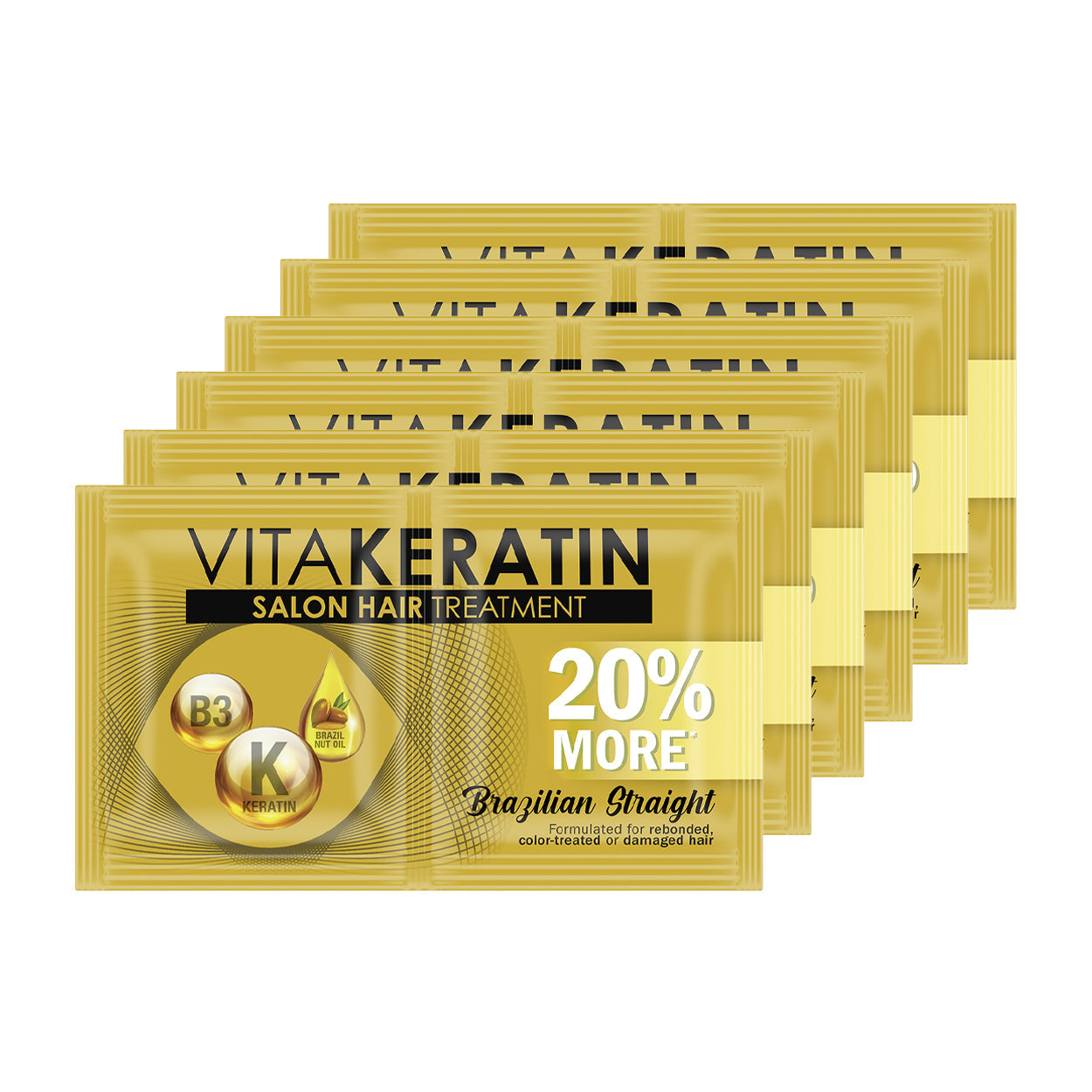 VitaKeratin Salon Hair Treatment Brazilian Straight 6x22ml