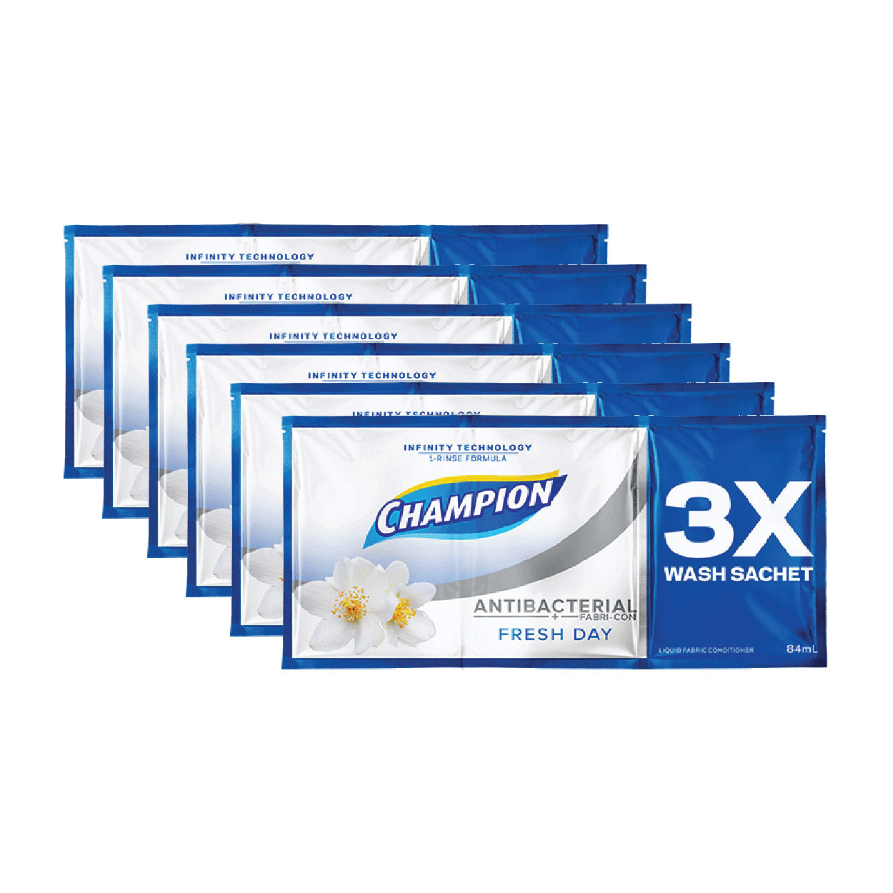Champion Fabric Conditioner Antibacterial Fresh Day 6x84ml