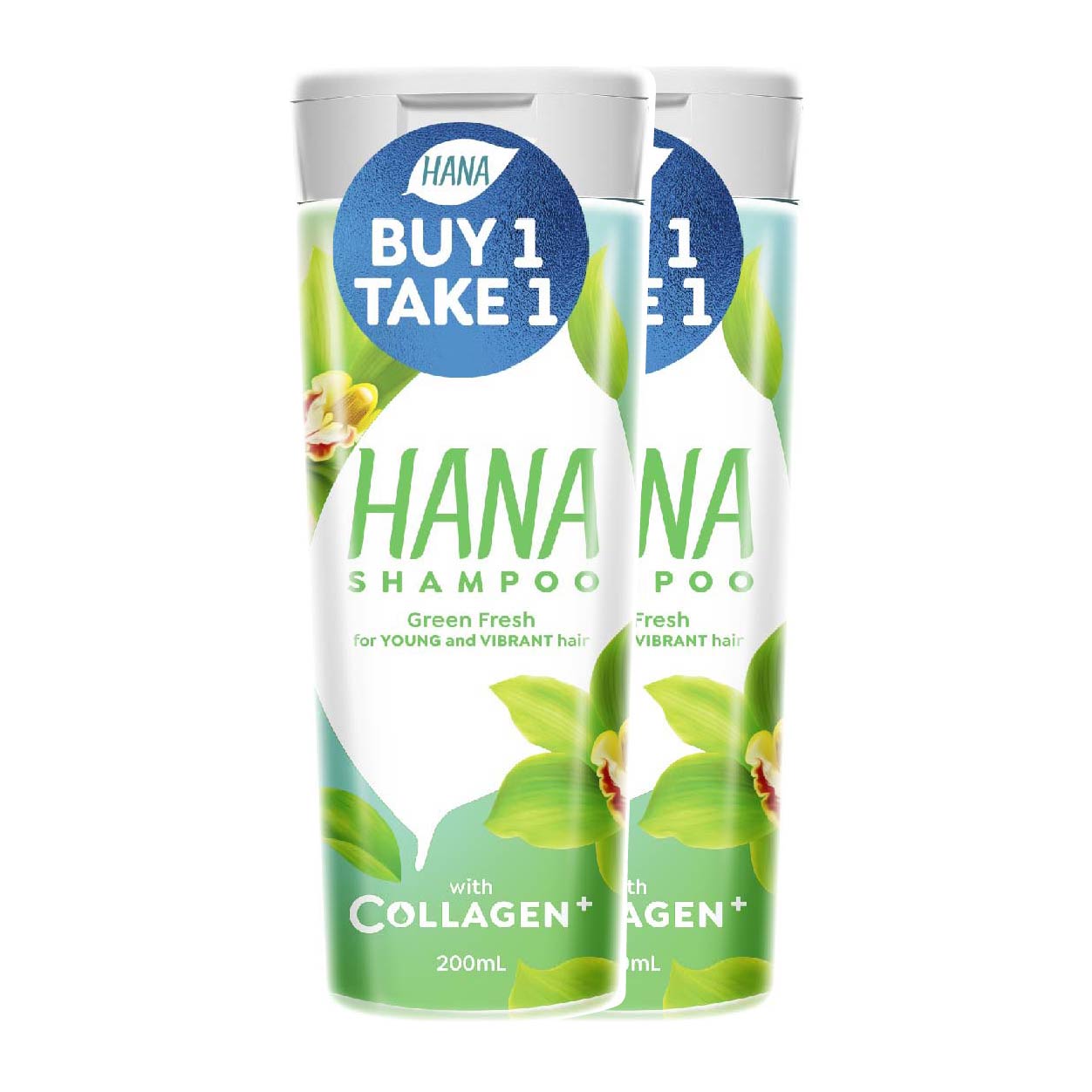 Hana Shampoo Green Fresh 200ml Buy 1 Take 1