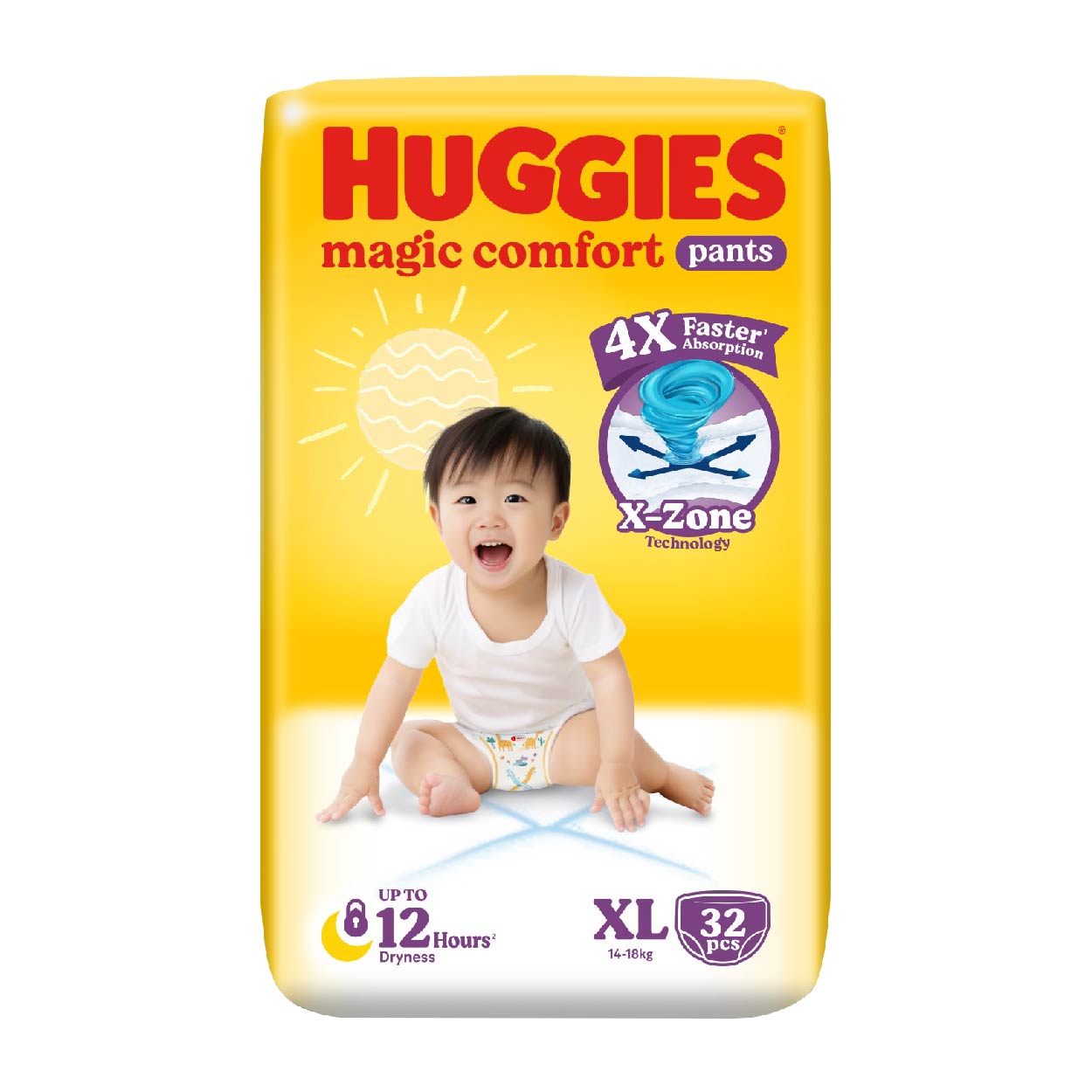 Huggies Magic Comfort Pants Baby Diaper XL 32s