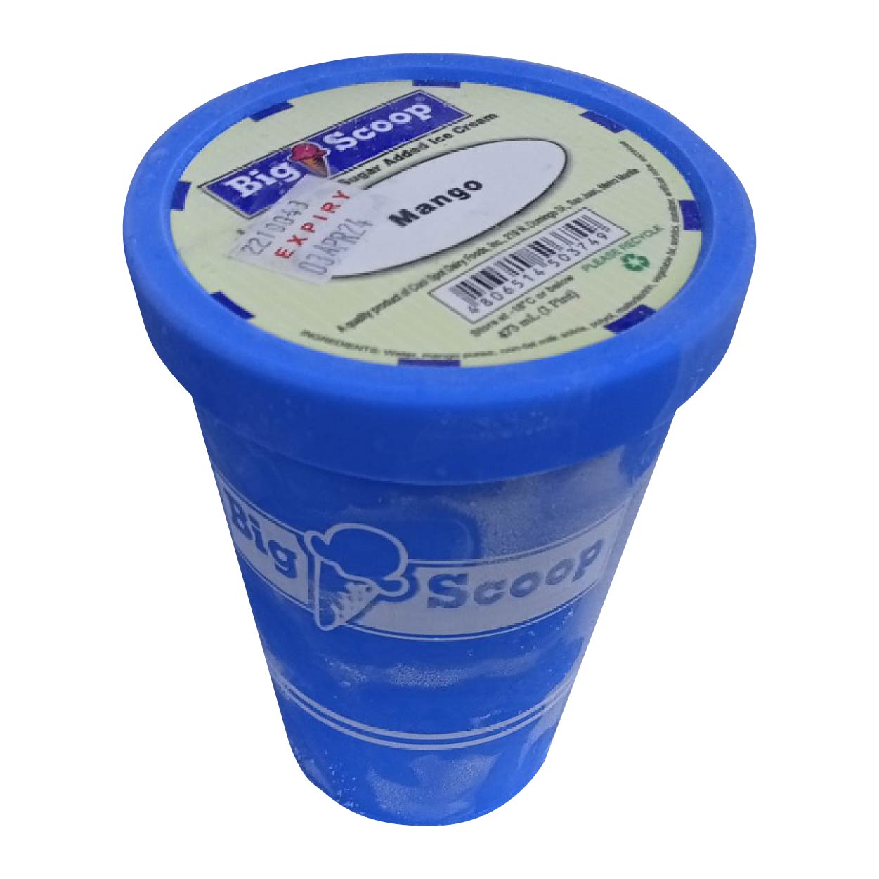 Big Scoop No Sugar Added Mango Ice Cream Pint 473ml