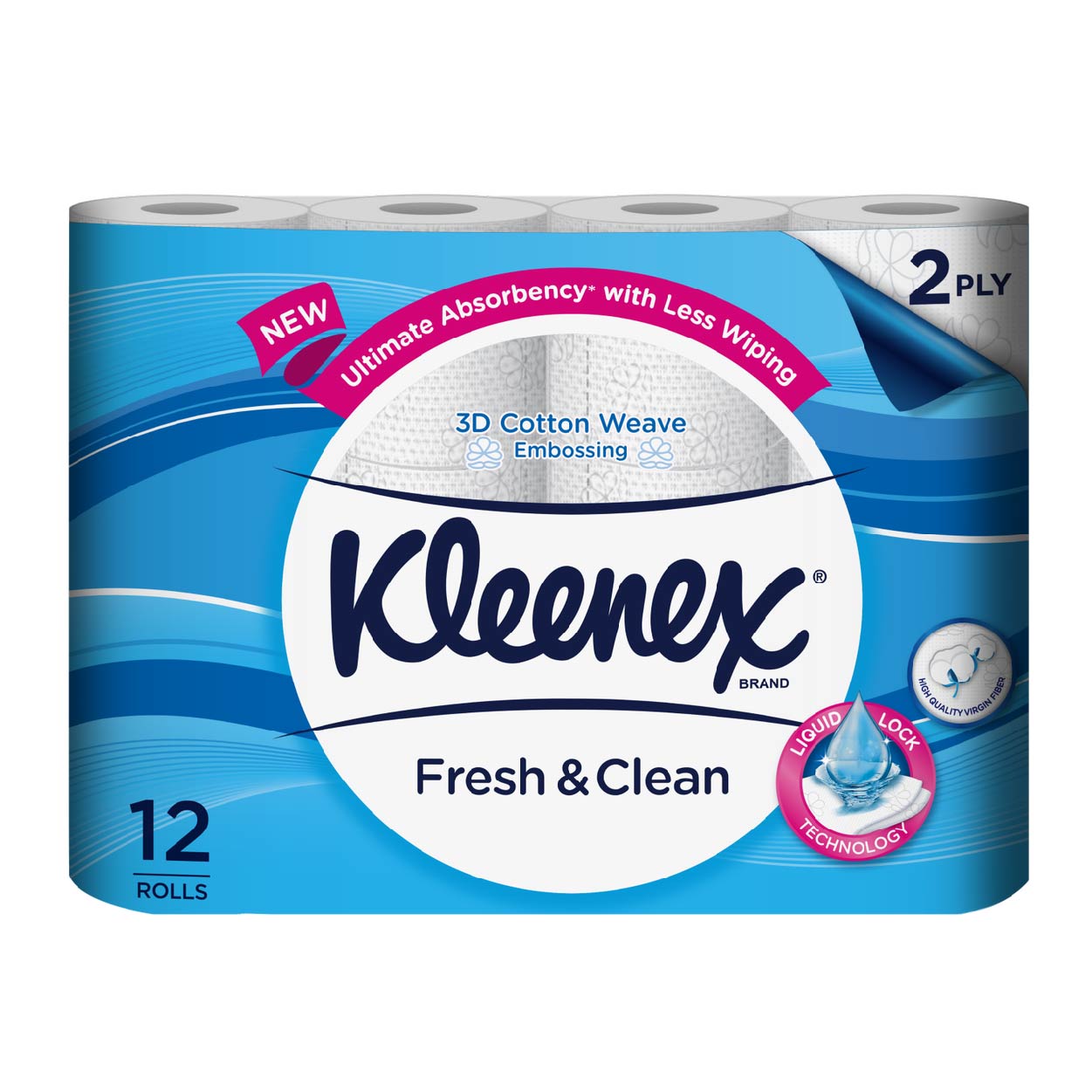 Kleenex Bathroom Tissue Fresh & Clean 2 Ply 12 Rolls