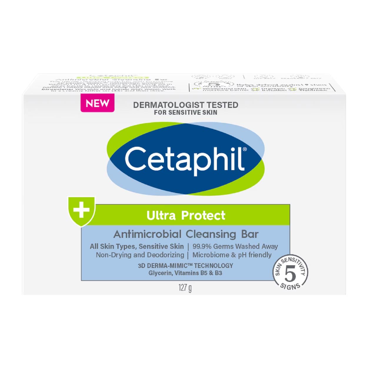 Cetaphil Ultra Protect Antimicrobial Cleansing Bar Soap 127g
