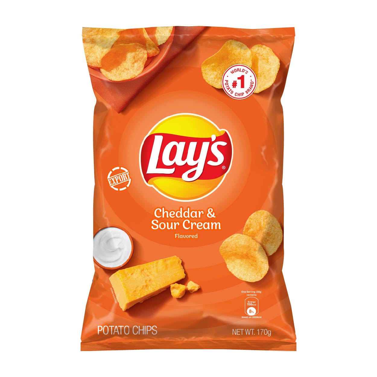 Lay's Cheddar & Sour Cream Flavored Potato Chips 170g