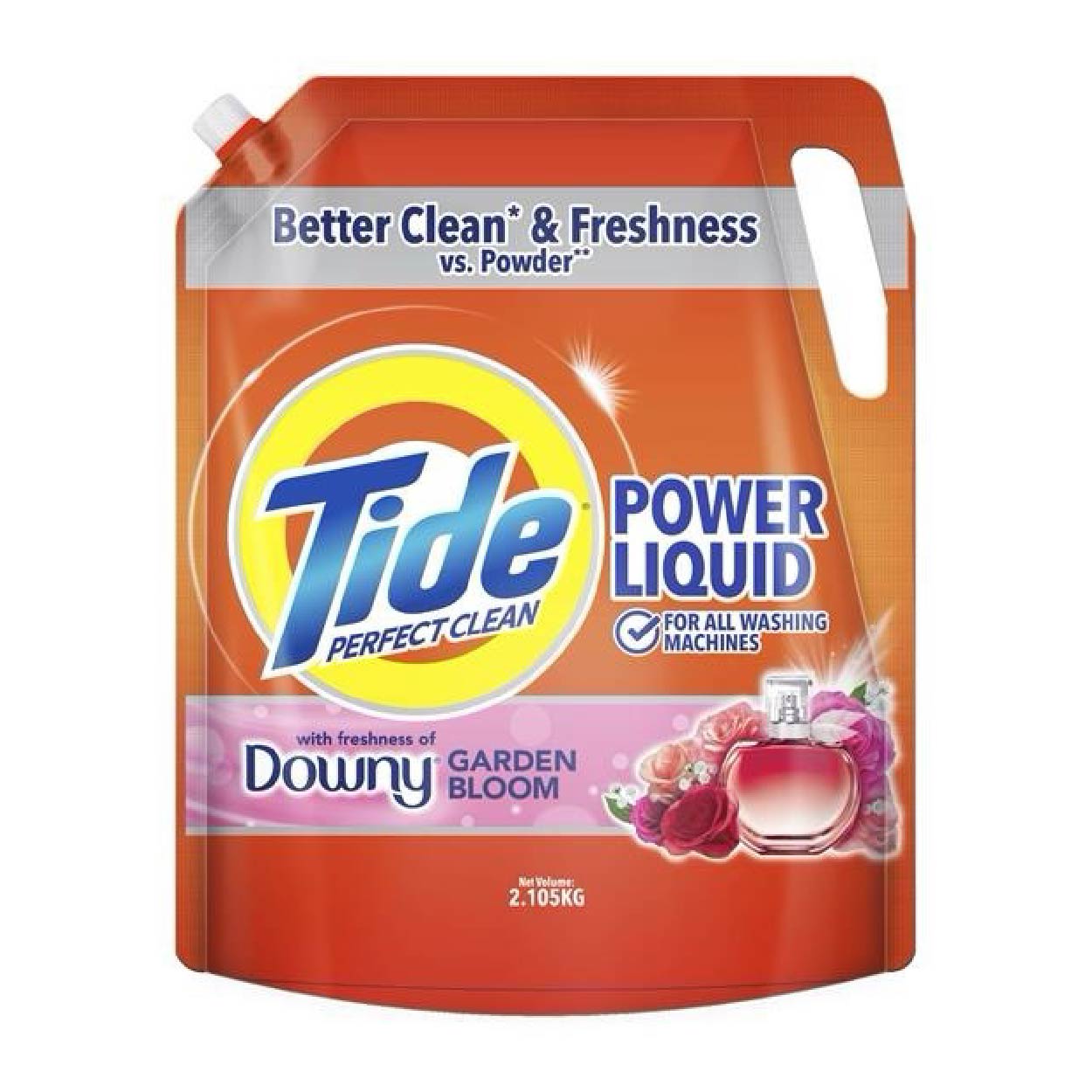 Tide Power Liquid with Downy Garden Bloom 2.105kg Refill