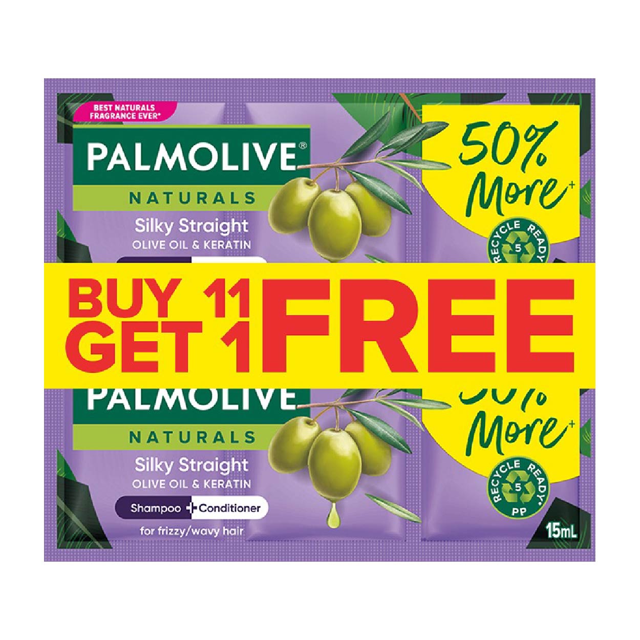 Palmolive Naturals Shampoo SilkyStraight Keratin Violet11x15ml Fr