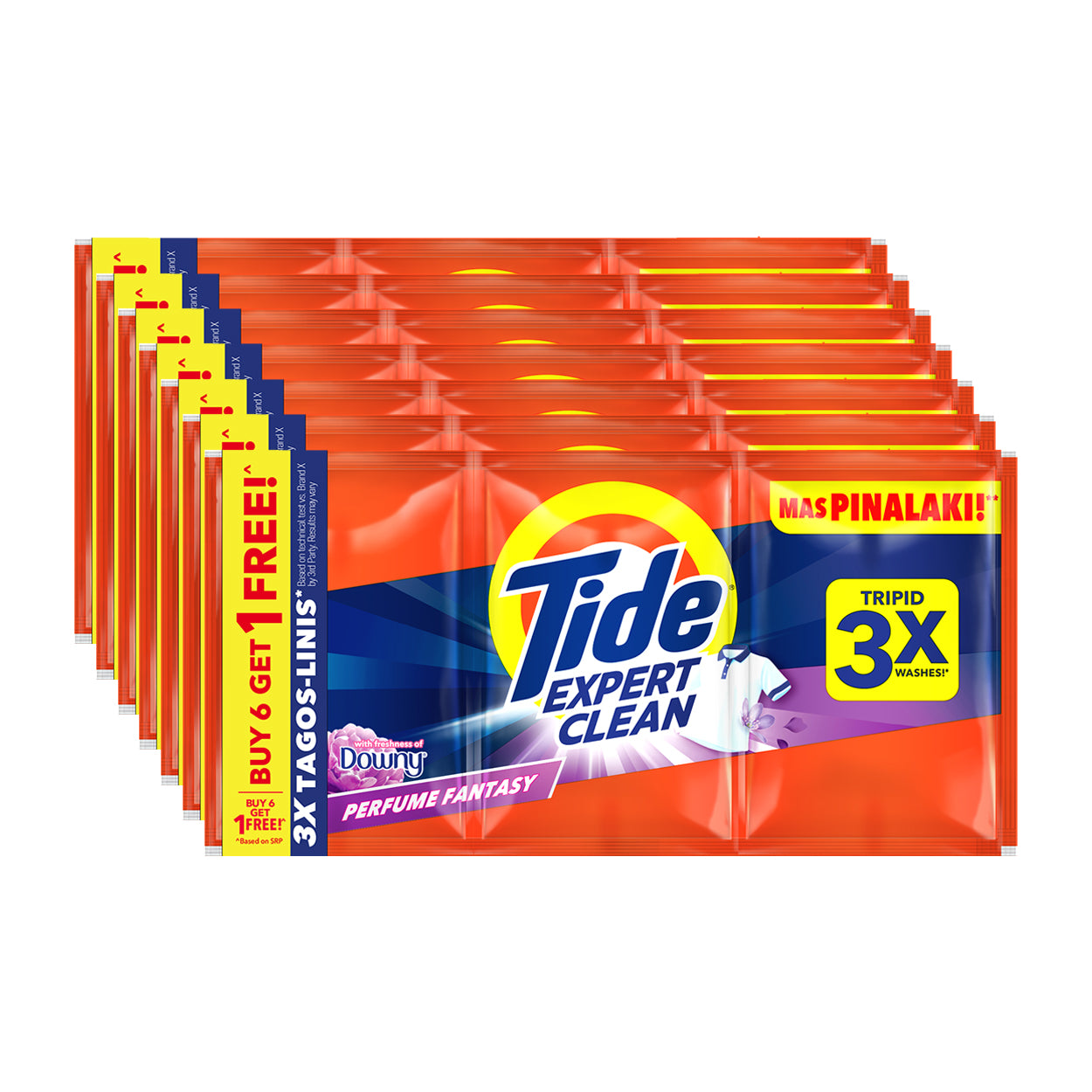 Tide Expert Clean Laundry Powder Perfume Fantasy 6x91g + Free