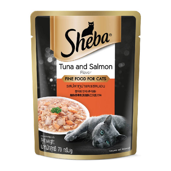 Sheba Tuna and Salmon Flavor Cat Food Pouch 70g