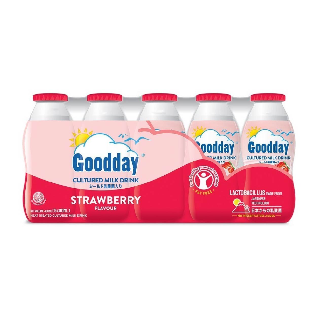 Goodday Cultured Milk Drink Strawberry 5x80ml