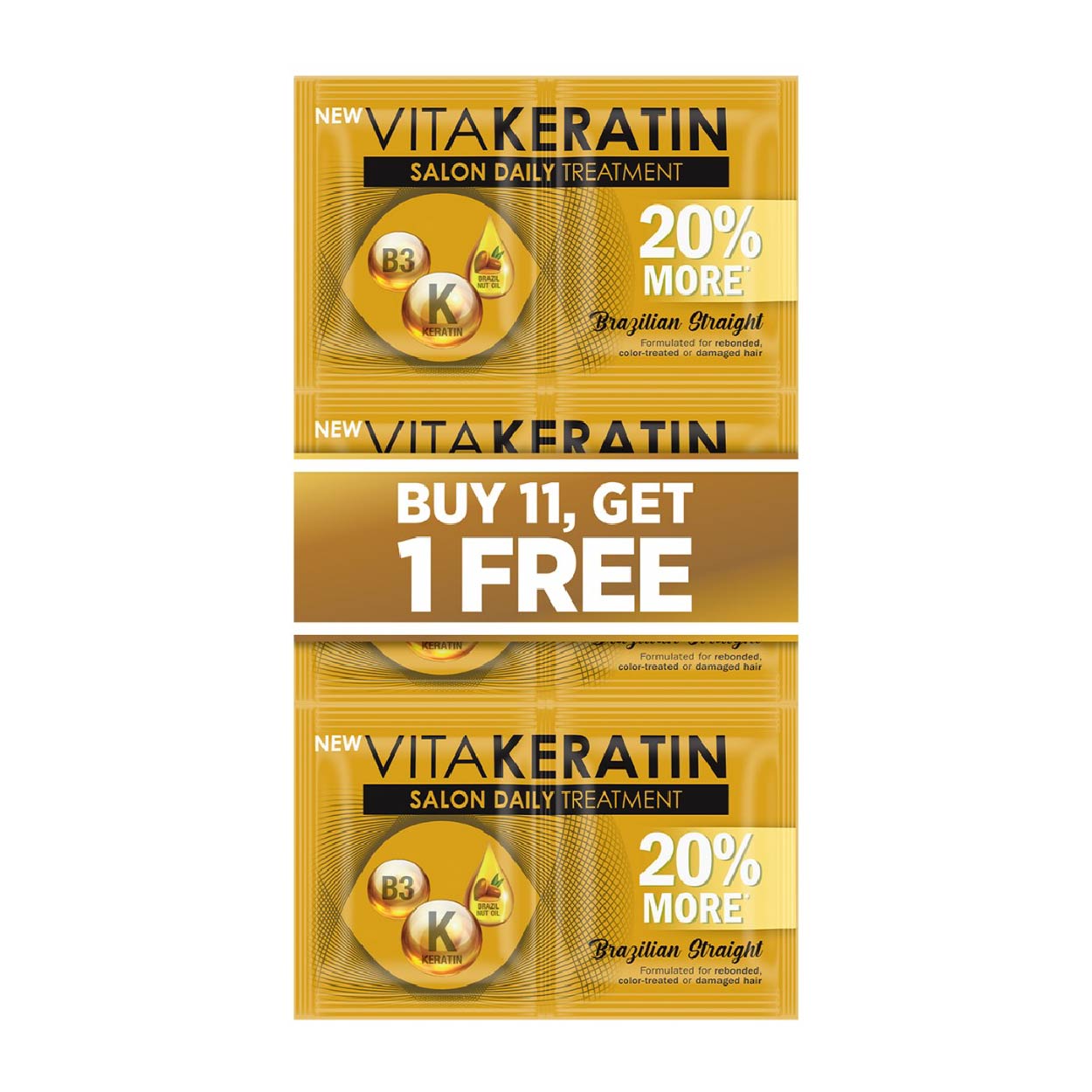 Vita Keratin Salon Daily Brazilian Straight 24ml Buy 11 Get 1