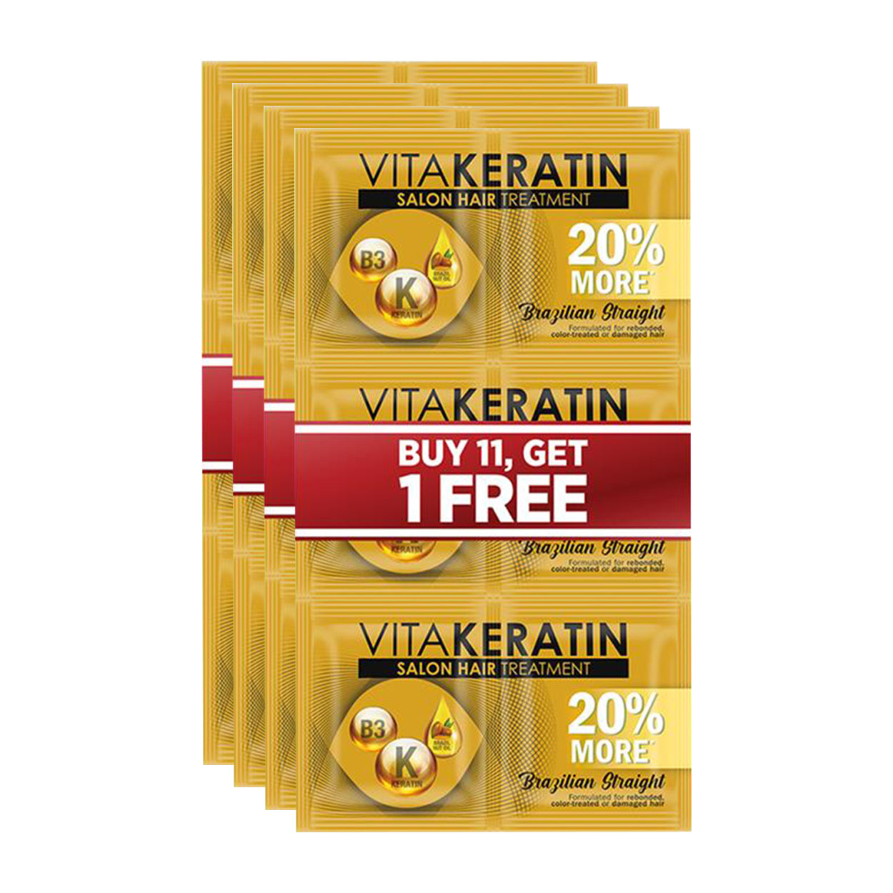 Vita Keratin Salon Daily Brazilian Straight 24ml Buy 11 Get 1Free