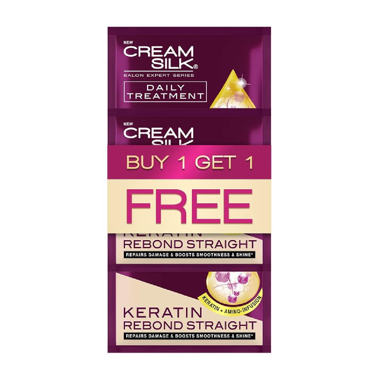 Cream Silk DailyTreatment Keratin Rebond Straight18ml 11Get 1Free