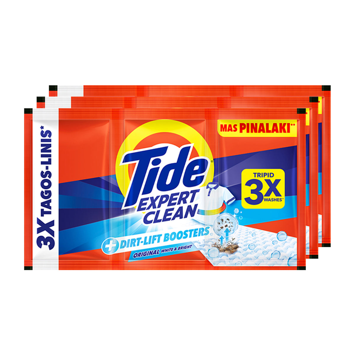 Tide Expert Clean Laundry Powder Original White & Bright 3x95g