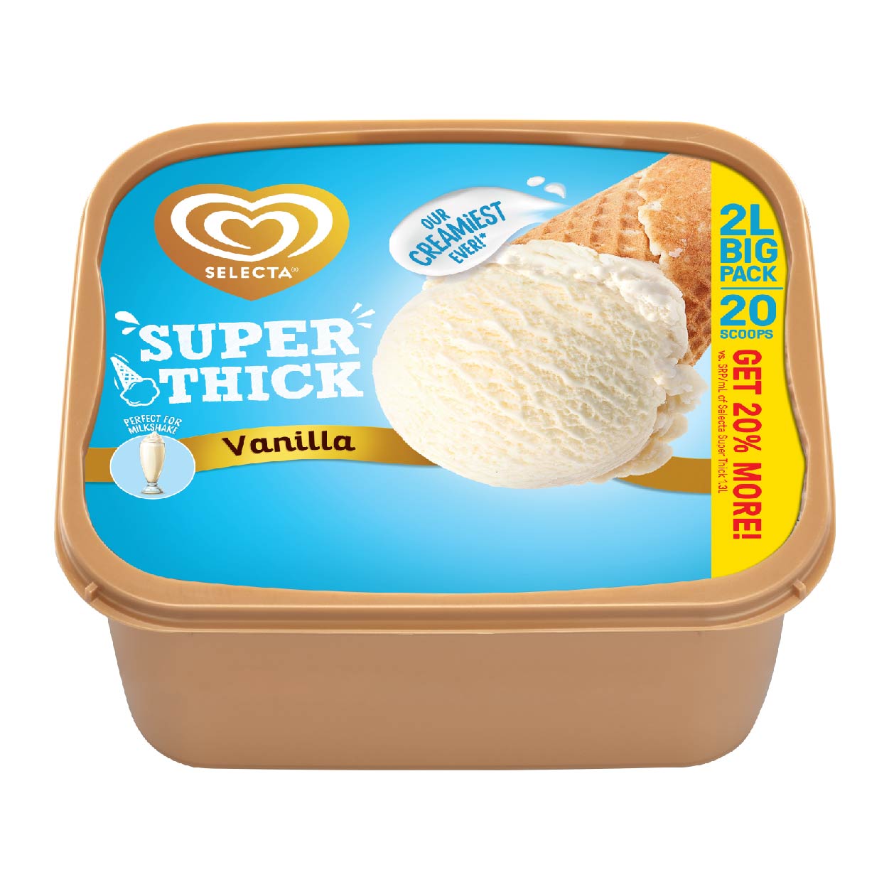 Selecta Super Thick Vanilla Ice Cream 2L