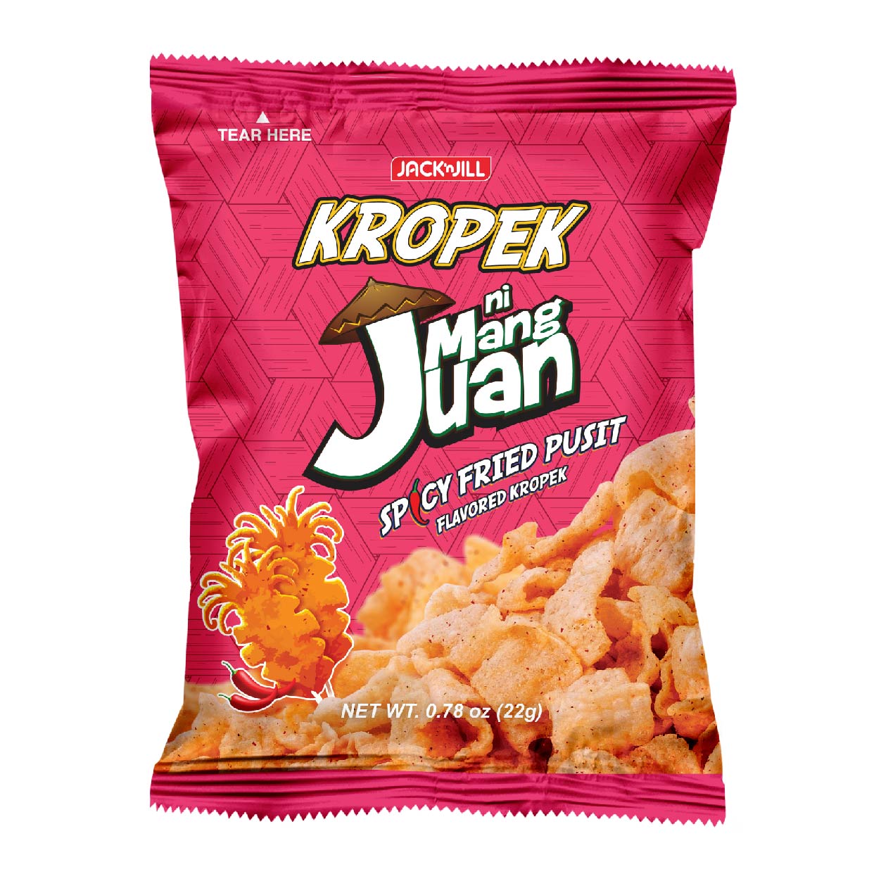 J&J Kropek Ni Mang Juan Spicy Fried Pusit 22g
