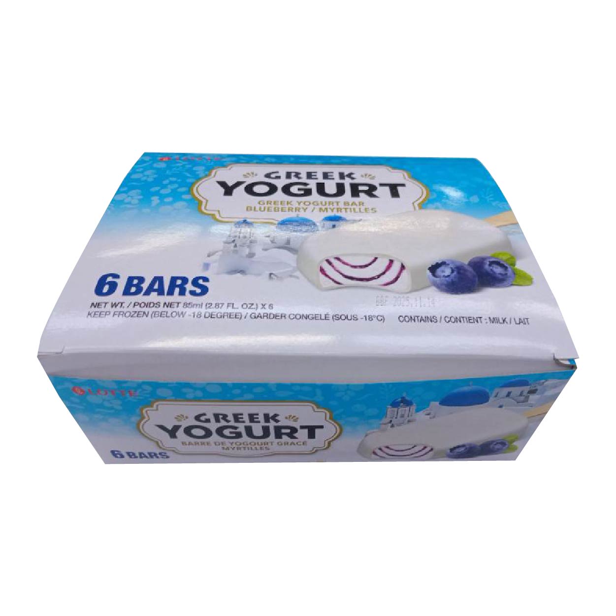 Lotte Greek Yogurt Bar Blueberry Ice Cream Stick 6x85ml